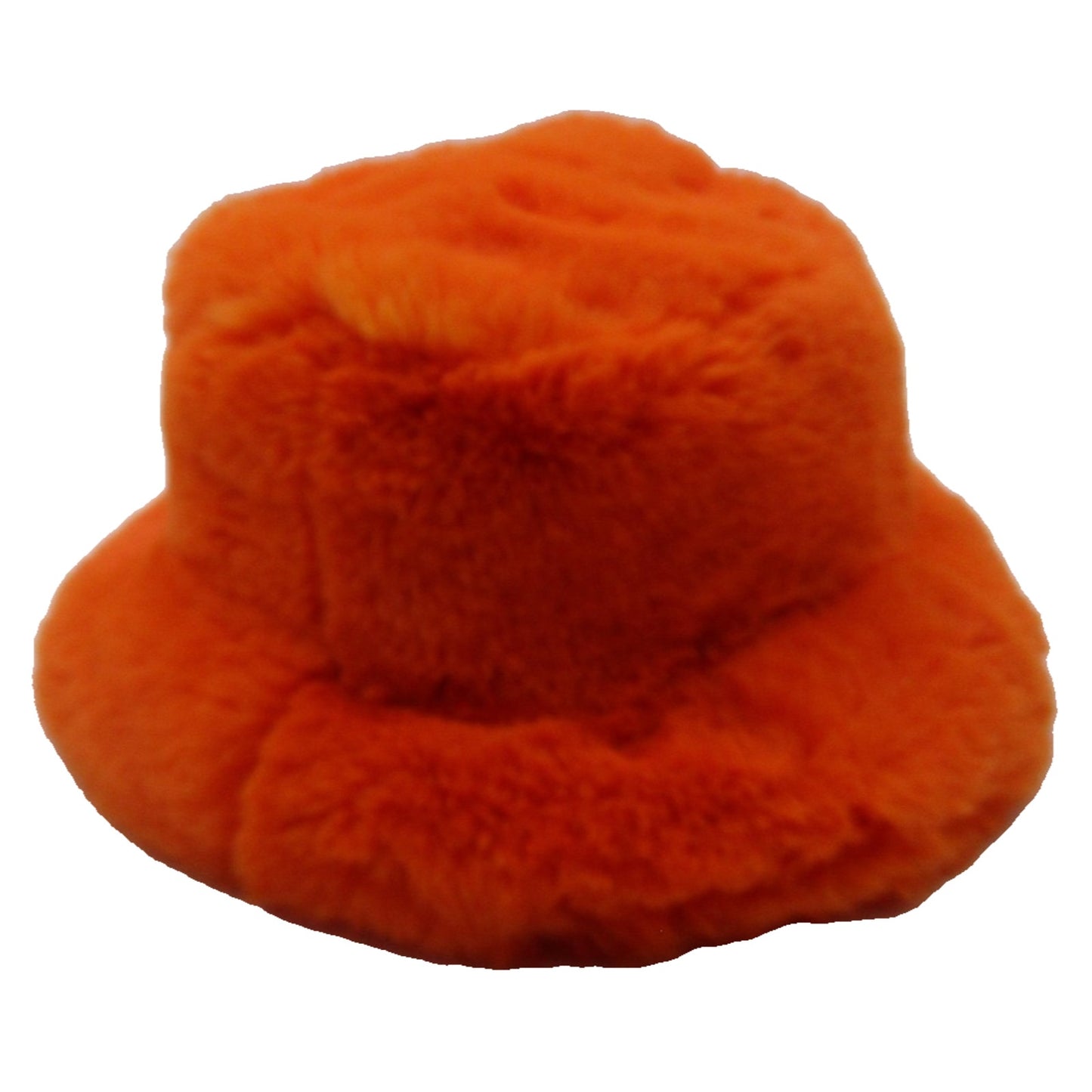 Faux Fur Hat Bucket Fuzzy Orange Soft Fleece Lined Warm Winter One Size Pimpin