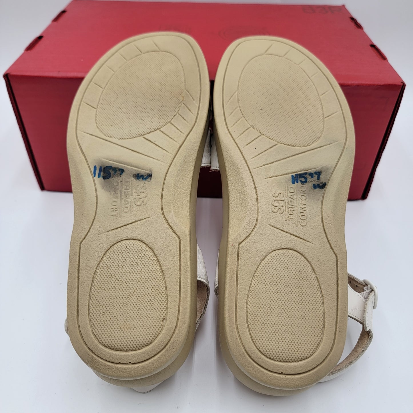 SAS Tripad Comfort Trio Sandal White Leather Women's 11M Pre-Owned USA4