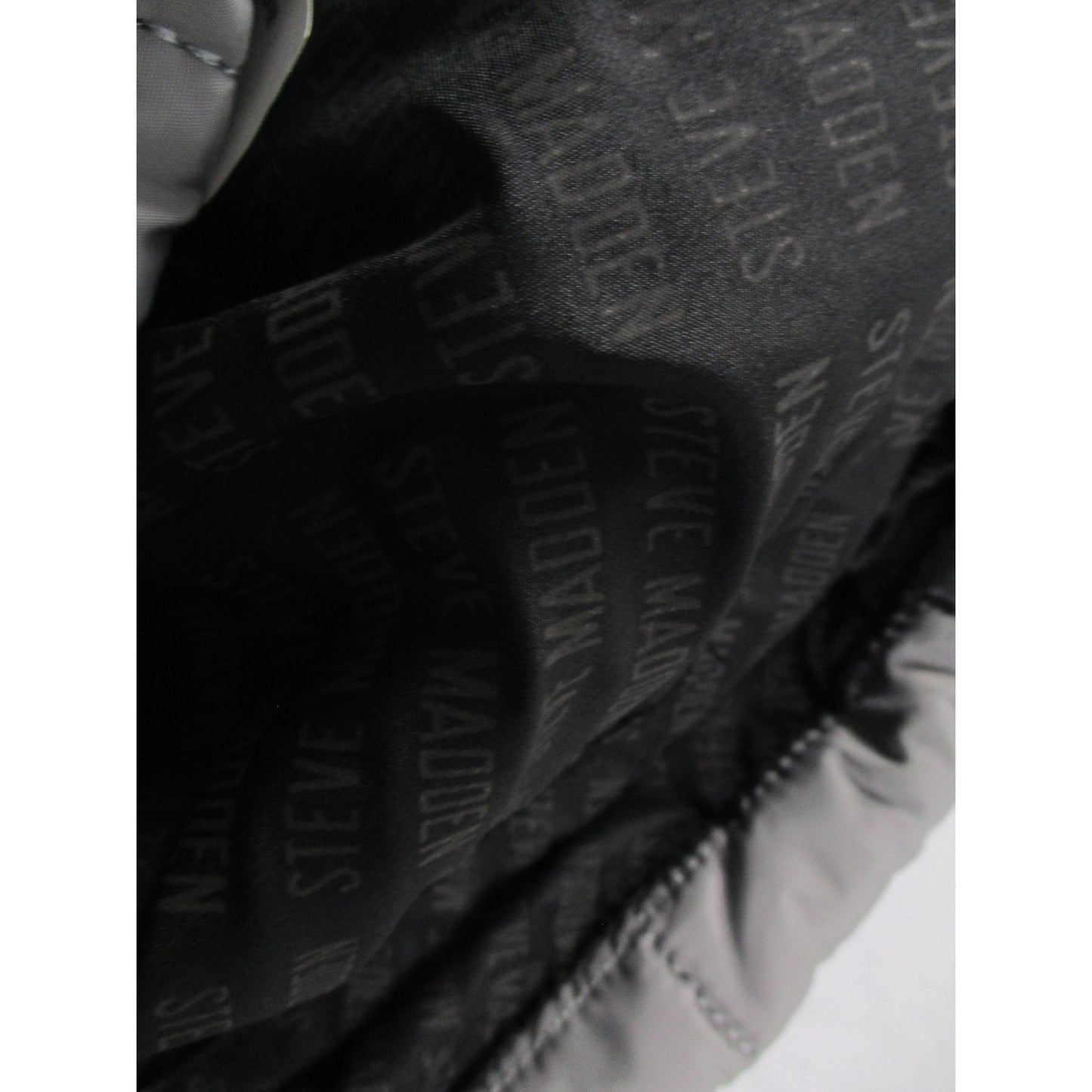 Steve Madden Backpack Womens Medium Gray Quilted Drawstring Travel Bag Pockets