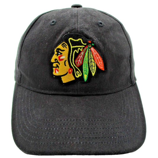 Chicago Blackhawks Hat Cap Strap Back One Size Black Nhl Hockey Fan Favorite