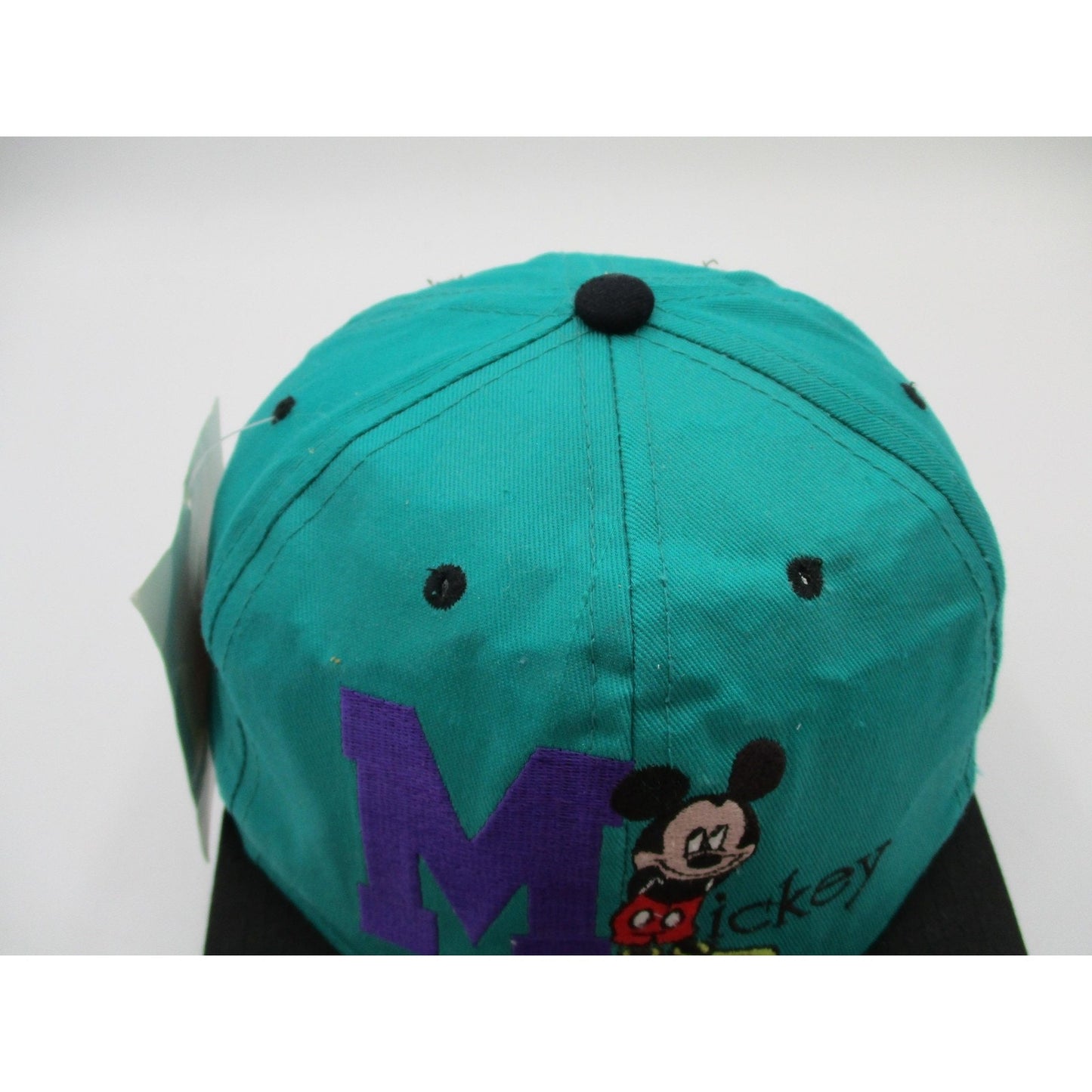 Vintage Mickey Unlimited Hat Cap Snap Back Mens One Size Green Mickey Mouse Nwt