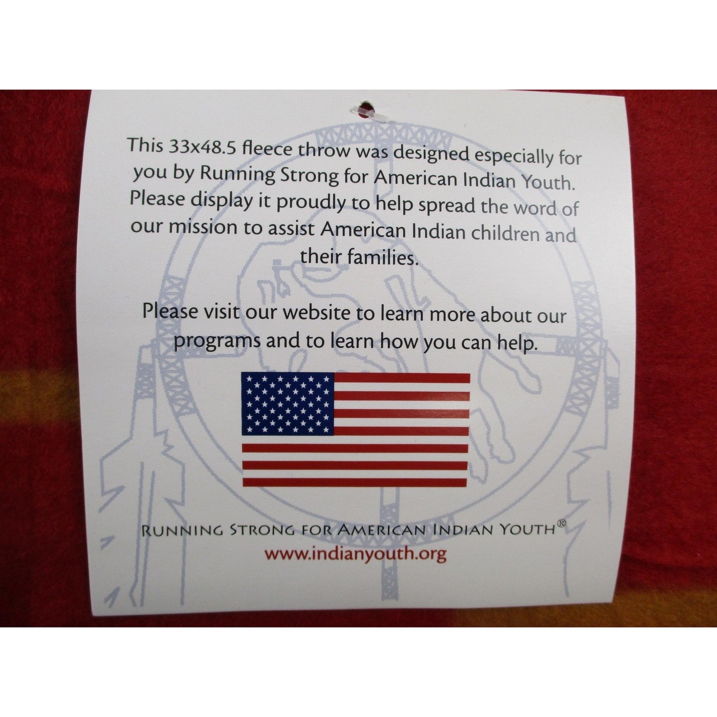 Running Strong For American Indian Youth Fleece Throw Blanket Red Southwestern
