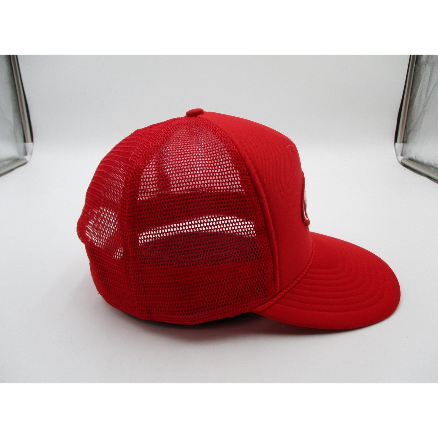 Nissin Cap Peterbilt Hat Cap Snap Back Mens Osfm Red Mesh Trucker Embroidered
