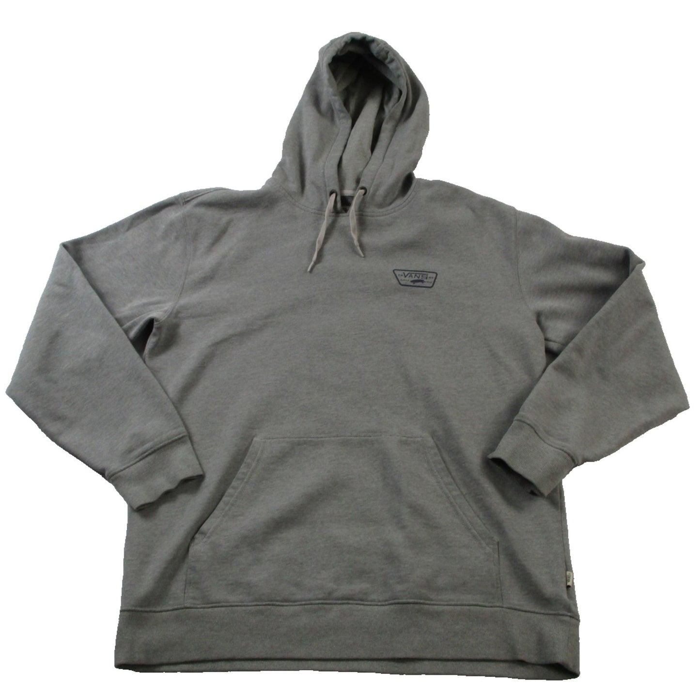 Vans Hoodie Mens Large Gray Pullover Fleece Sweatshirt CA NY Since 1966 Logo Pre-Owned