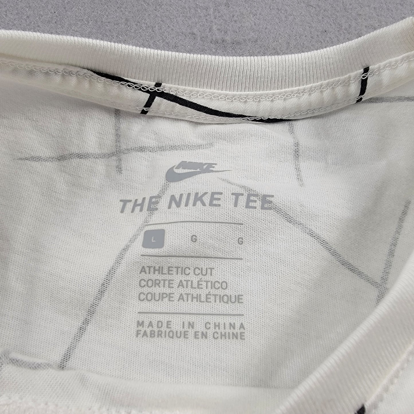 Nike Air Force 1 All-Over Print Graphic Tee Shirt Men's L White NWT 911926-1003