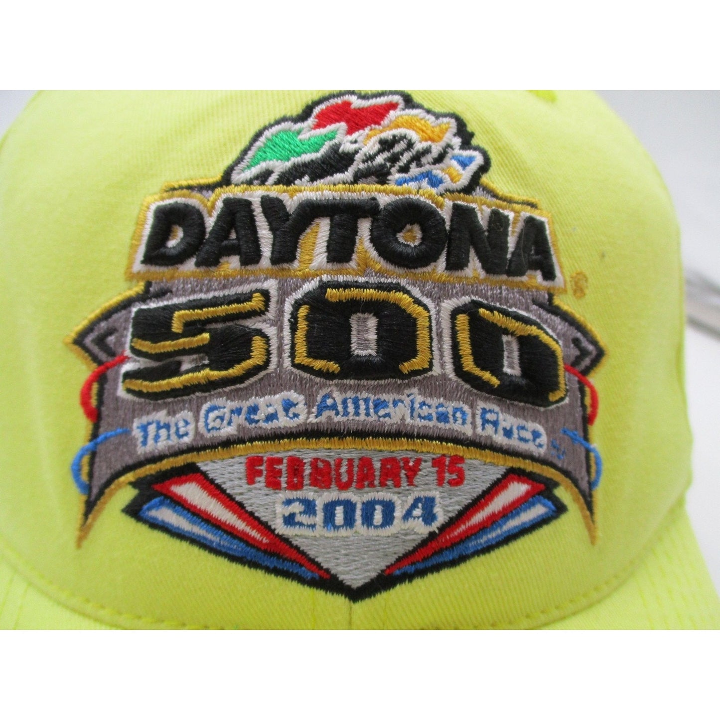 Vintage Daytona 500 Hat Cap Snap Back One Size Yellow Nascar Twins Enterprise