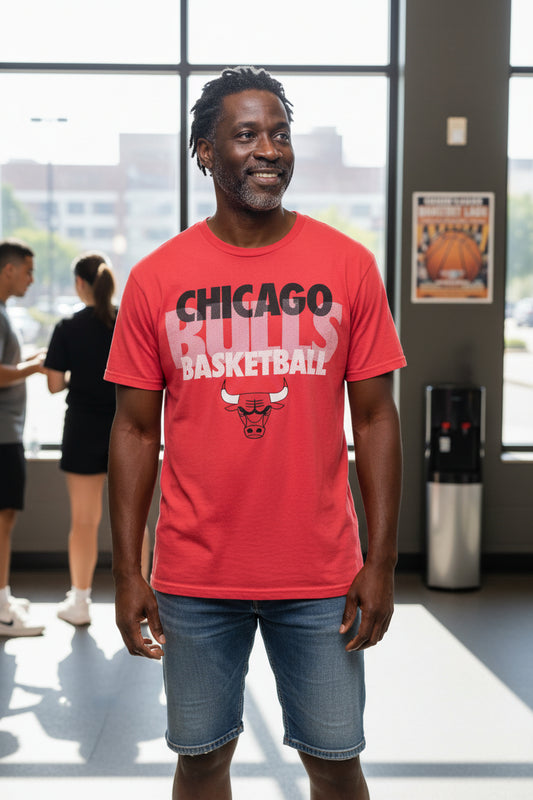 Chicago Bulls NBA Basketball Graphic Tee Red Preowned Estimated Small Medium0