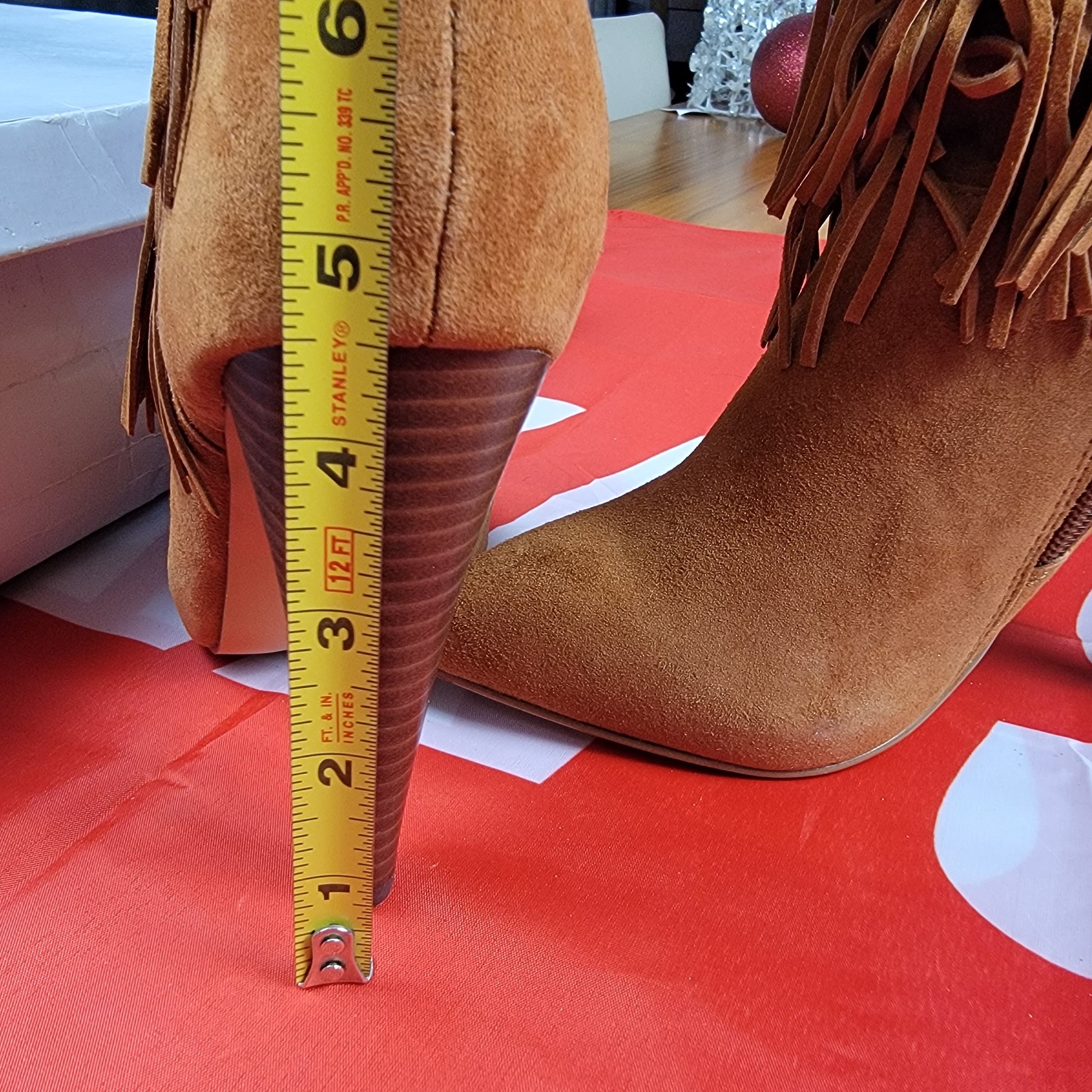 Steve Madden Maraka Fringe Over The Knee Boots Chestnut Suede Womens 6 New7