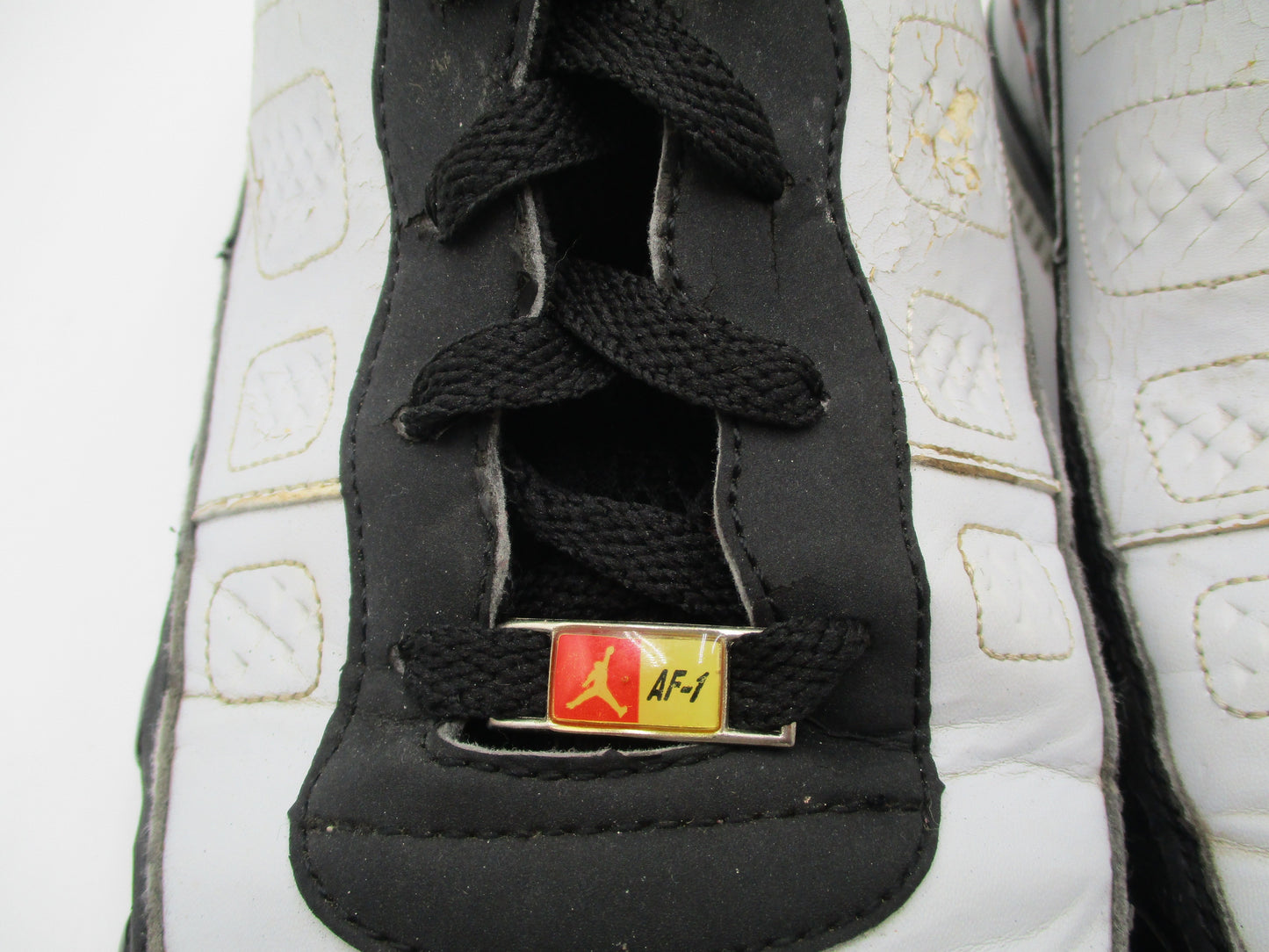 *CRACKING PEELING* Air Jordan Fusion 9 AJF9 White Black Red Mens 13 2007 1I35