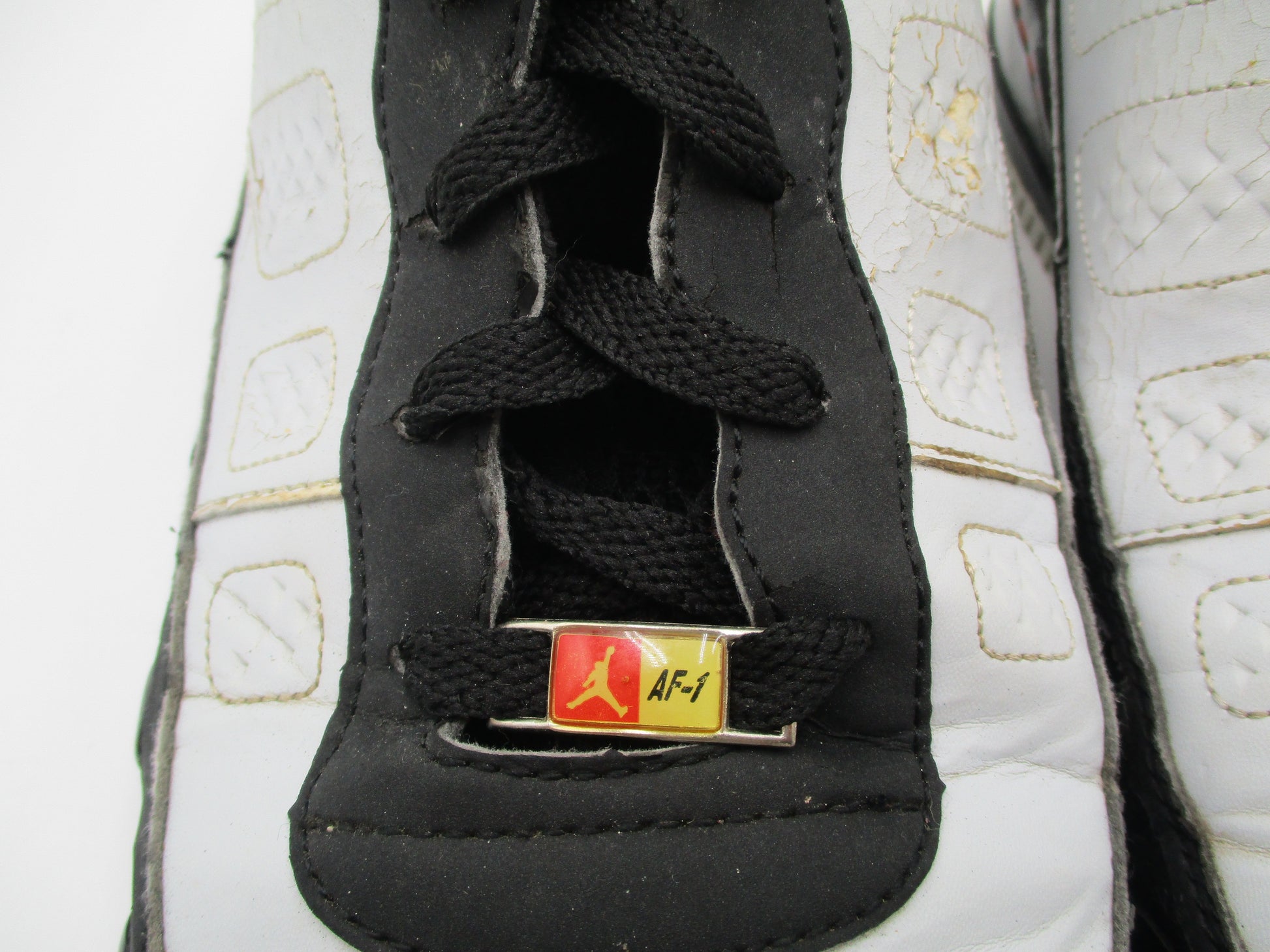 *CRACKING PEELING* Air Jordan Fusion 9 AJF9 White Black Red Mens 13 2007 1I35
