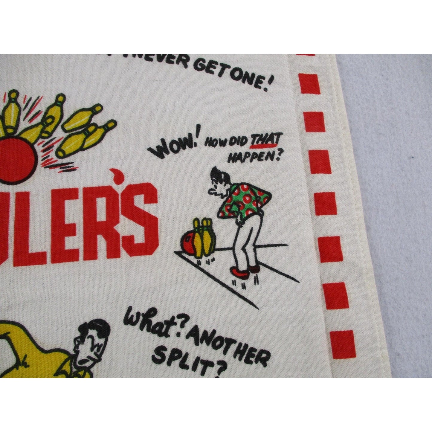 Bowlers Crying Towel Multicolor Cotton Retro Bowling Kitchen Tea Towel Humor