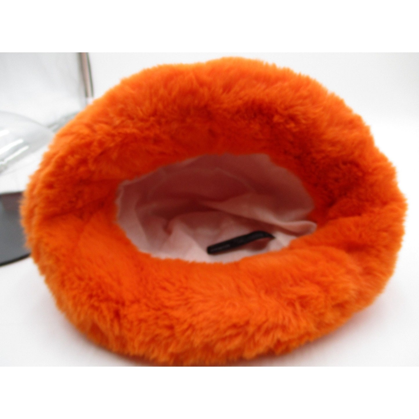 Faux Fur Hat Bucket Fuzzy Orange Soft Fleece Lined Warm Winter One Size Pimpin