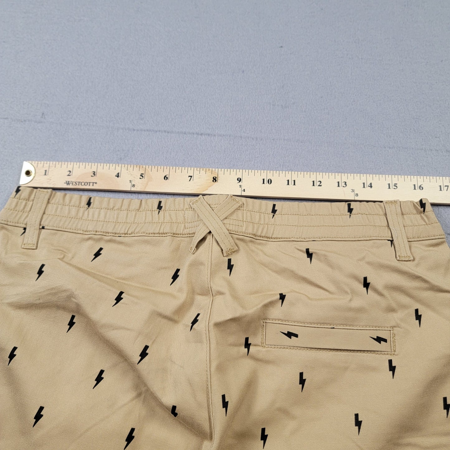 Kayden K Los Angeles Lightning Bolt Print Jogger Pants Men 32 NWOT Khaki Tan