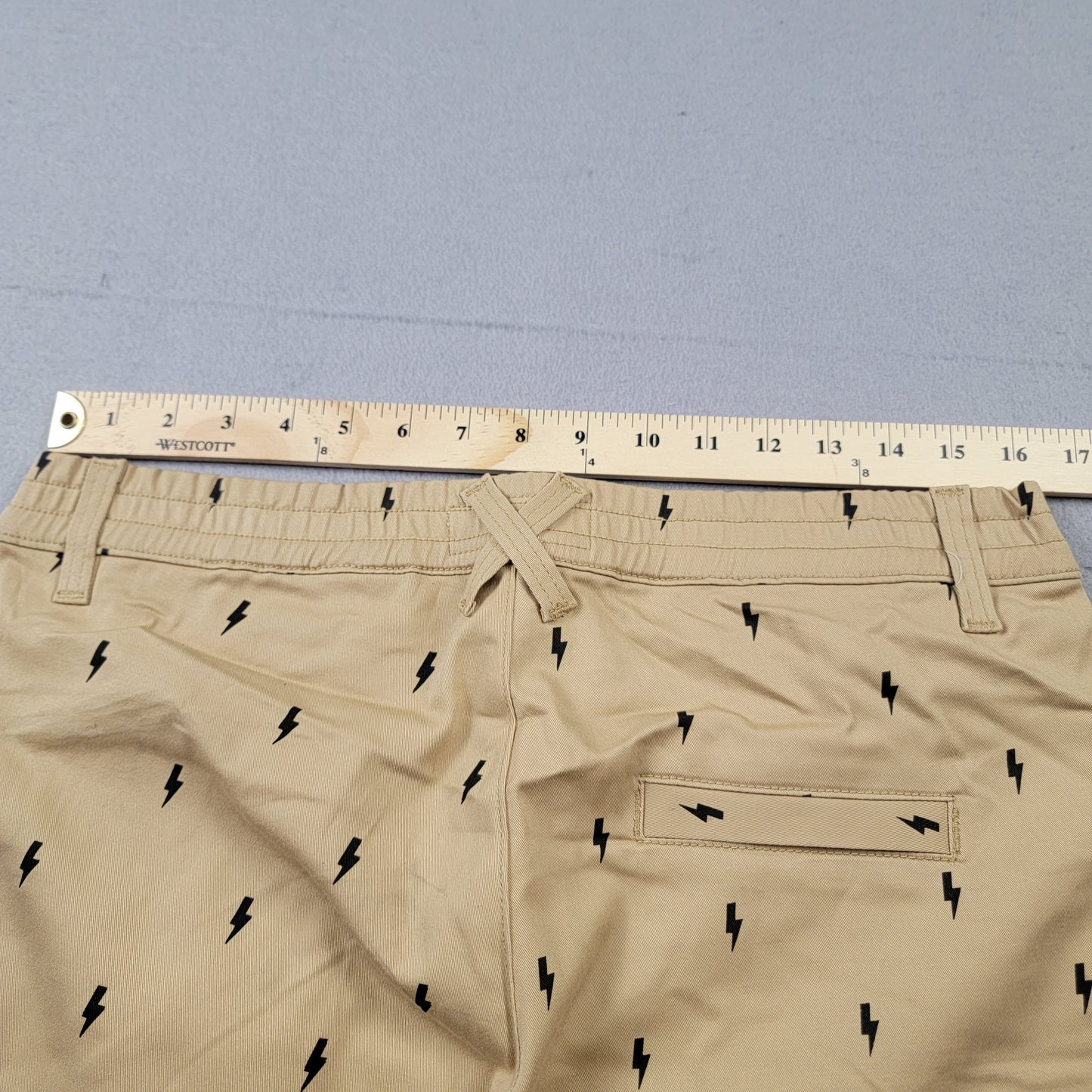 Kayden K Los Angeles Lightning Bolt Print Jogger Pants Men 32 NWOT Khaki Tan3