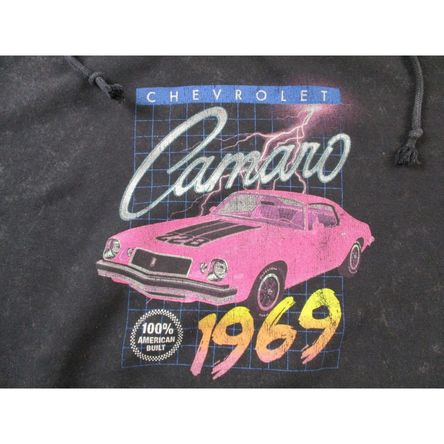 Chemistry Hoodie Mens Large Black Fleece Sweatshirt "1969" Camaro Retro Graphic Pre-Owned