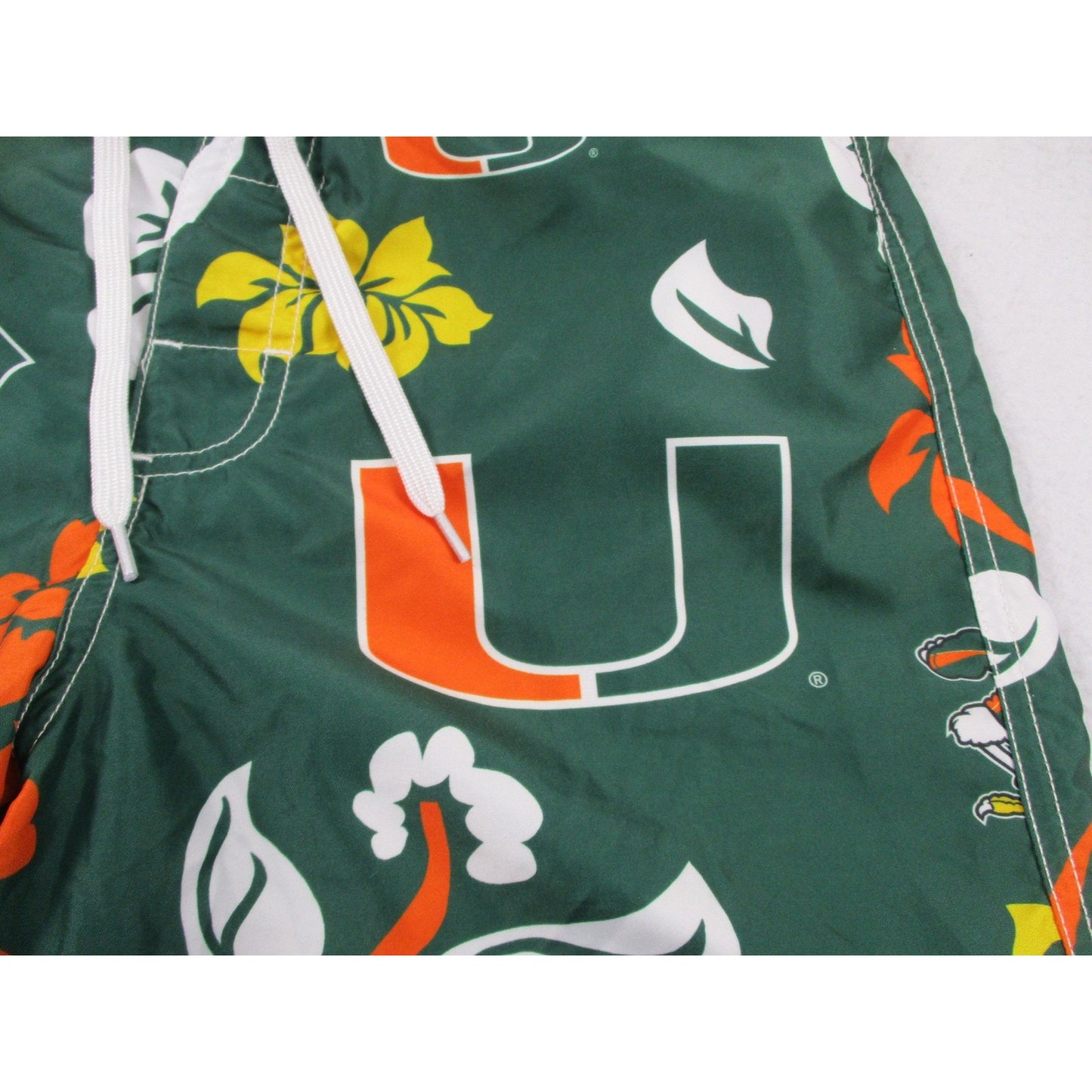 Miami Hurricanes Shorts Mens 30 Green Ncaa Football Wes And Willy Swim Trunks