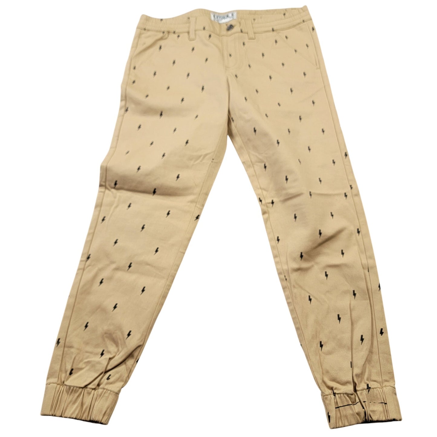 Kayden K Los Angeles Lightning Bolt Print Jogger Pants Men 32 NWOT Khaki Tan