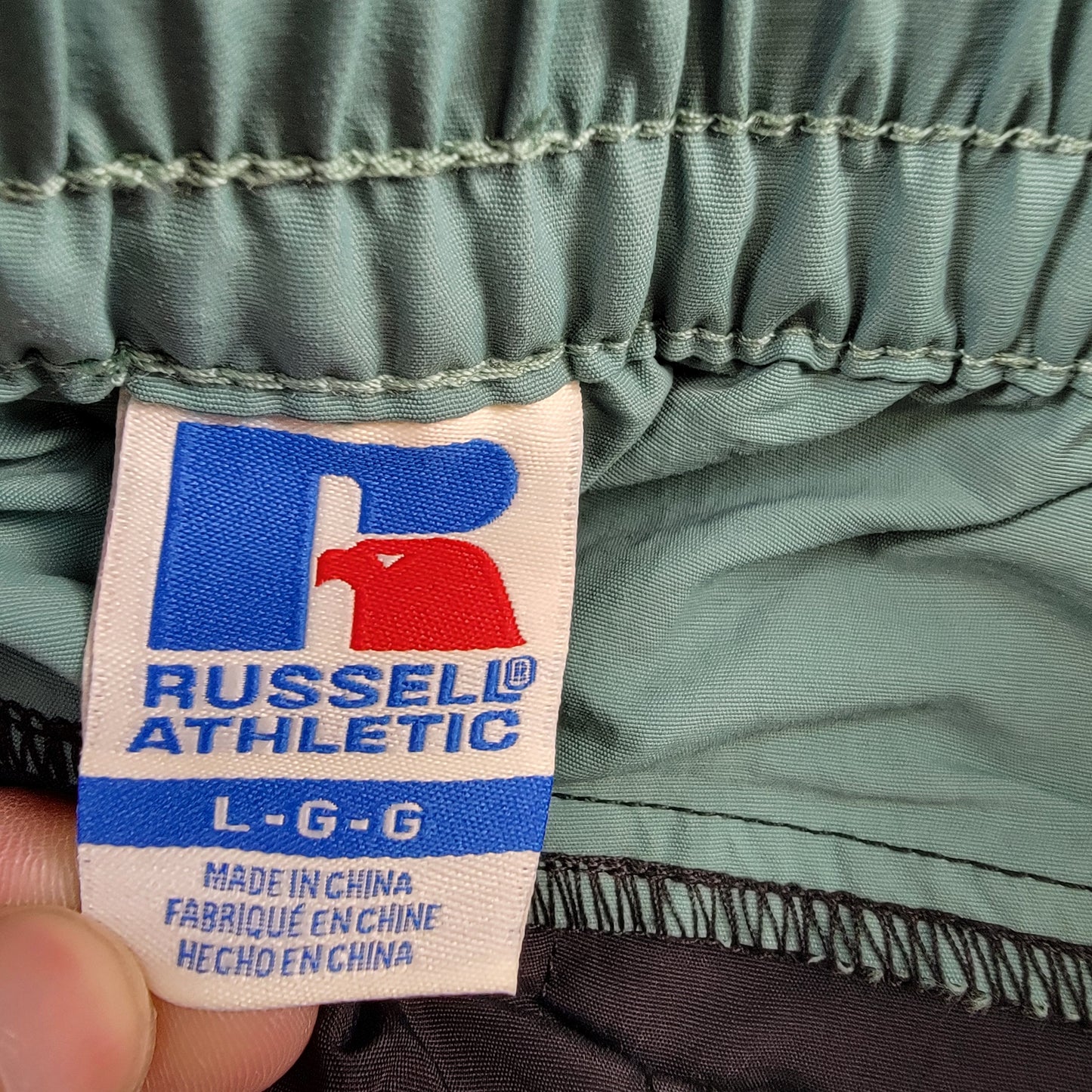 Russell Athletics Trac Pants Sz Large NWT Black/White/Green 5214