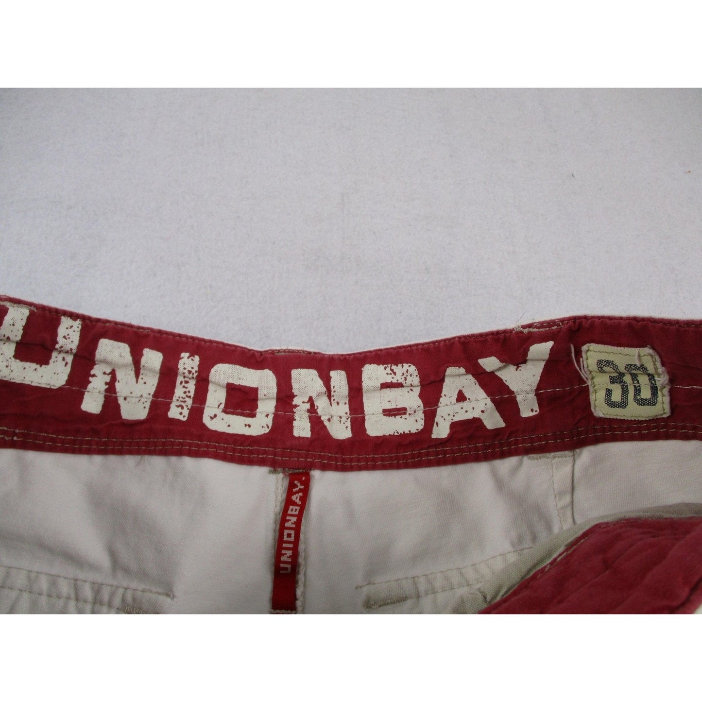 Unionbay Cargo Shorts Mens 30 White 11 Inseam Palm Tree Tropical Cotton Canvas