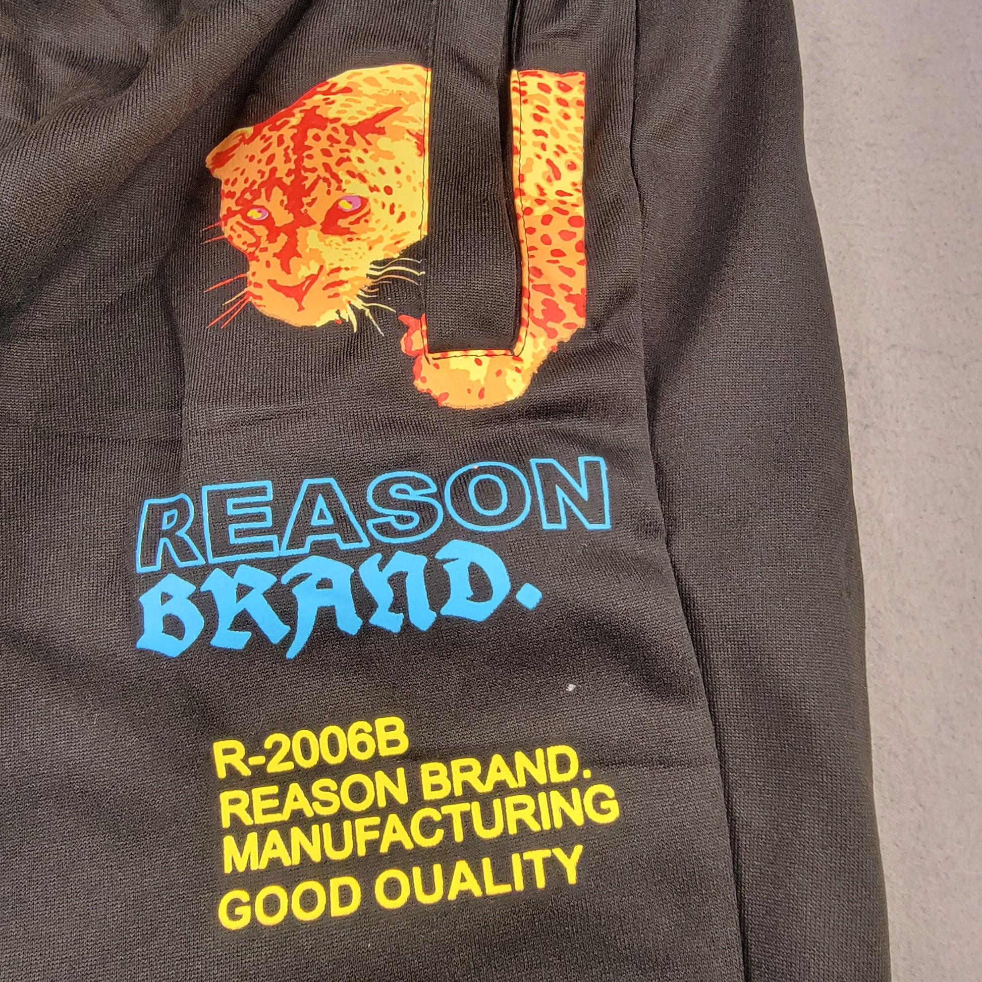 Reason Brand Mens Jogger Sweatpants Sz XL Black Leopard Graphic NWT2