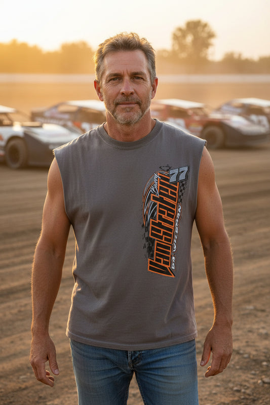 Gildan Barry Van Straten 77 Dirt Track Racing Shirt Medium Cutoff Muscle Tank0