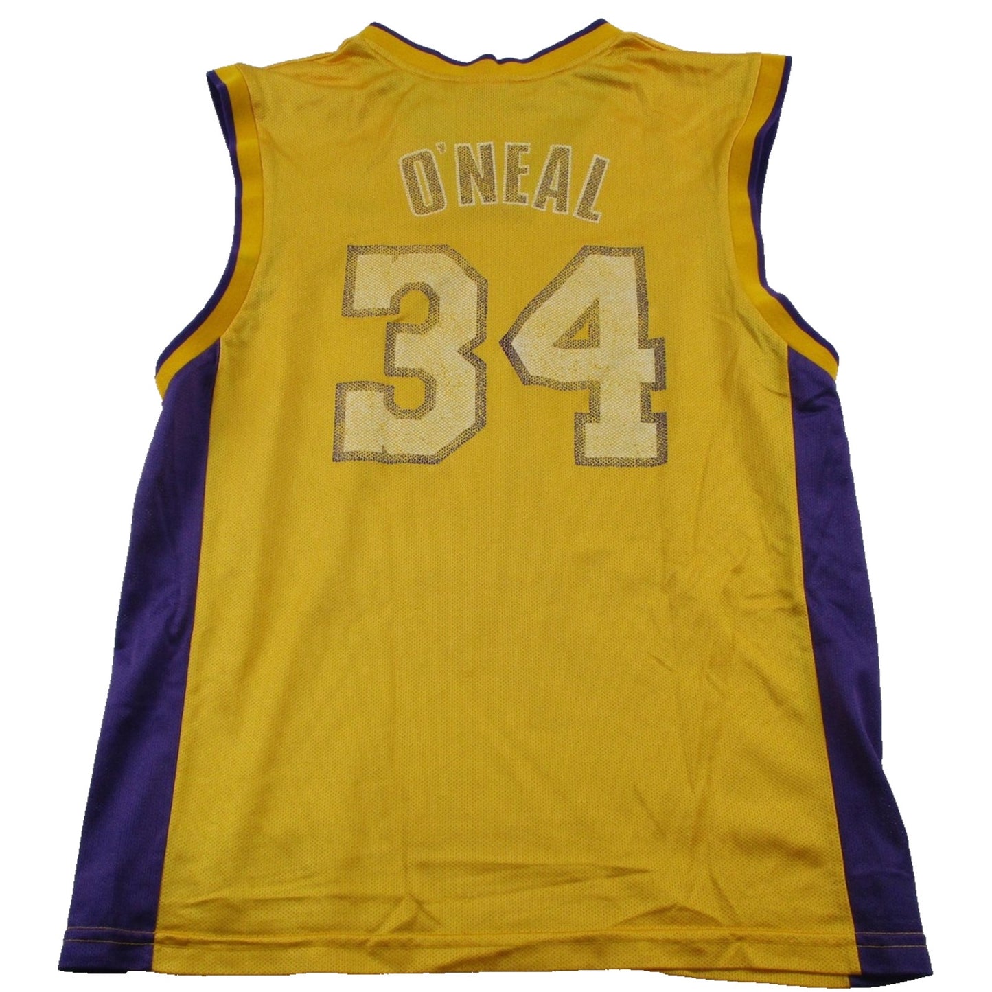 Los Angeles Lakers Jersey Mens Medium Gold Nba Shaquille Oneal 34 Reebok 1697