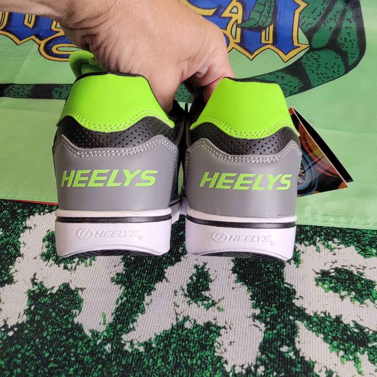 Original Authentic Heelys Gray/Green Sz 3 Youth New in Box2
