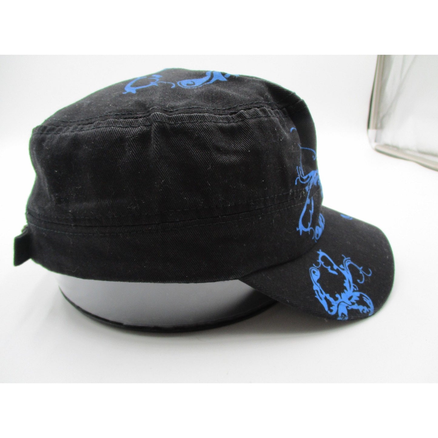 Cross Shield Hat Cap Army Strap Back Mens One Size Black Blue Graphic Studs Y2k