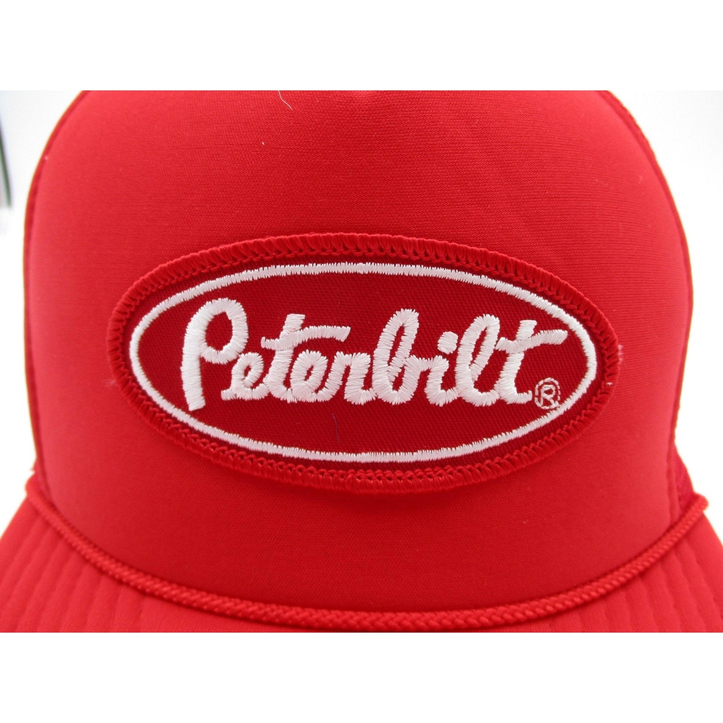 Nissin Cap Peterbilt Hat Cap Snap Back Mens Osfm Red Mesh Trucker Embroidered