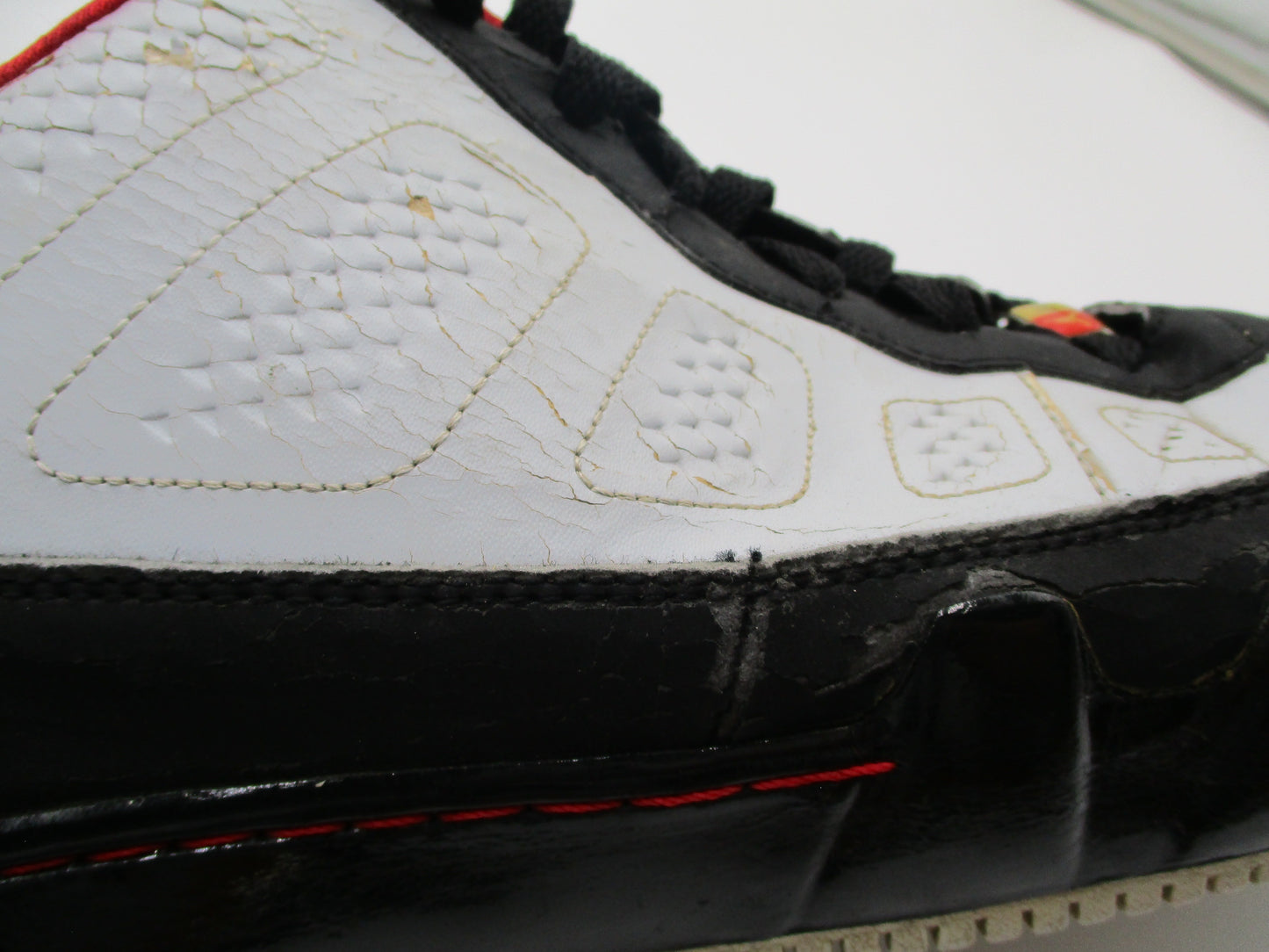 *CRACKING PEELING* Air Jordan Fusion 9 AJF9 White Black Red Mens 13 2007 1I315