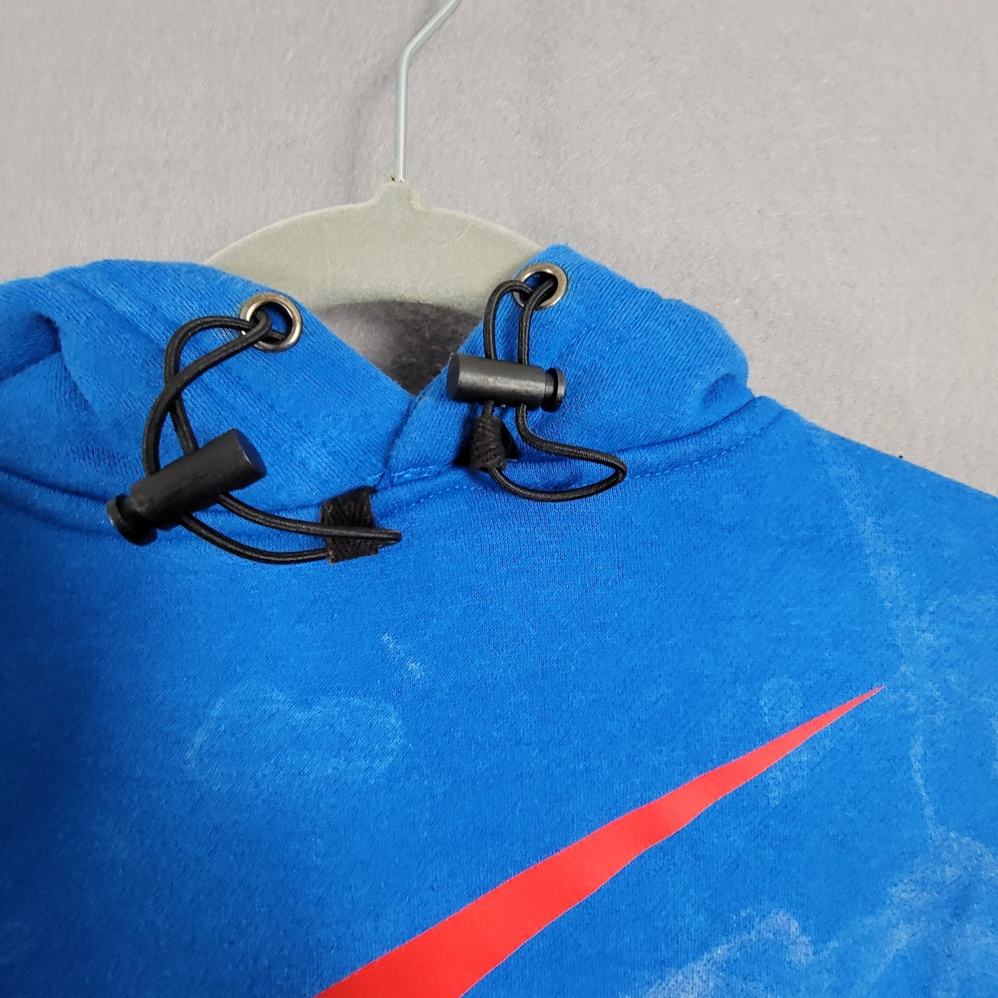 Nike Just Do It Swoosh All Over Print Hoodie Mens Medium Blue Preowned 313