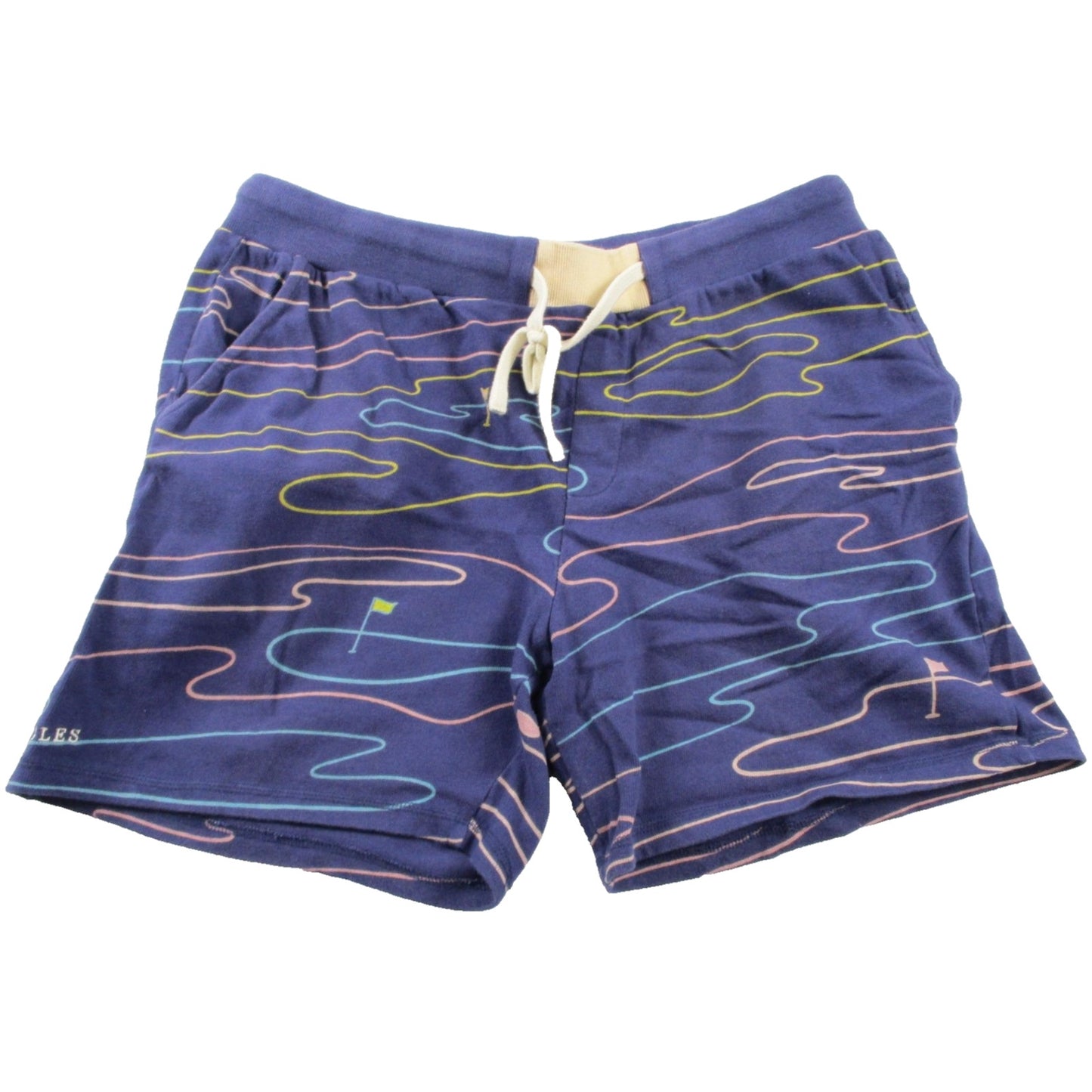 Original Fables Sweatsuit Set Mens Xl Blue Golf Cart Flag Graphic Polo Shorts