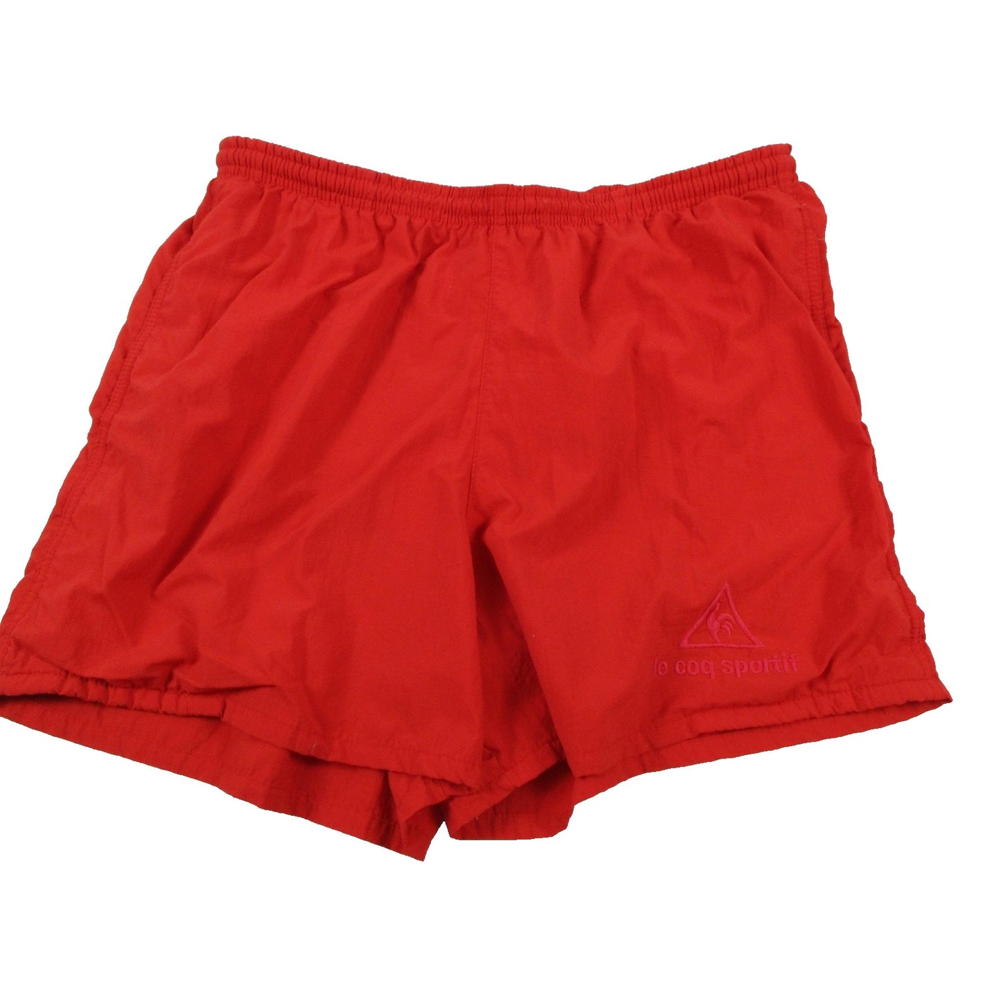 Le Coq Sportif Swim Trunks Men Size M Red Elastic Waist Mesh Lined Preowned 1727