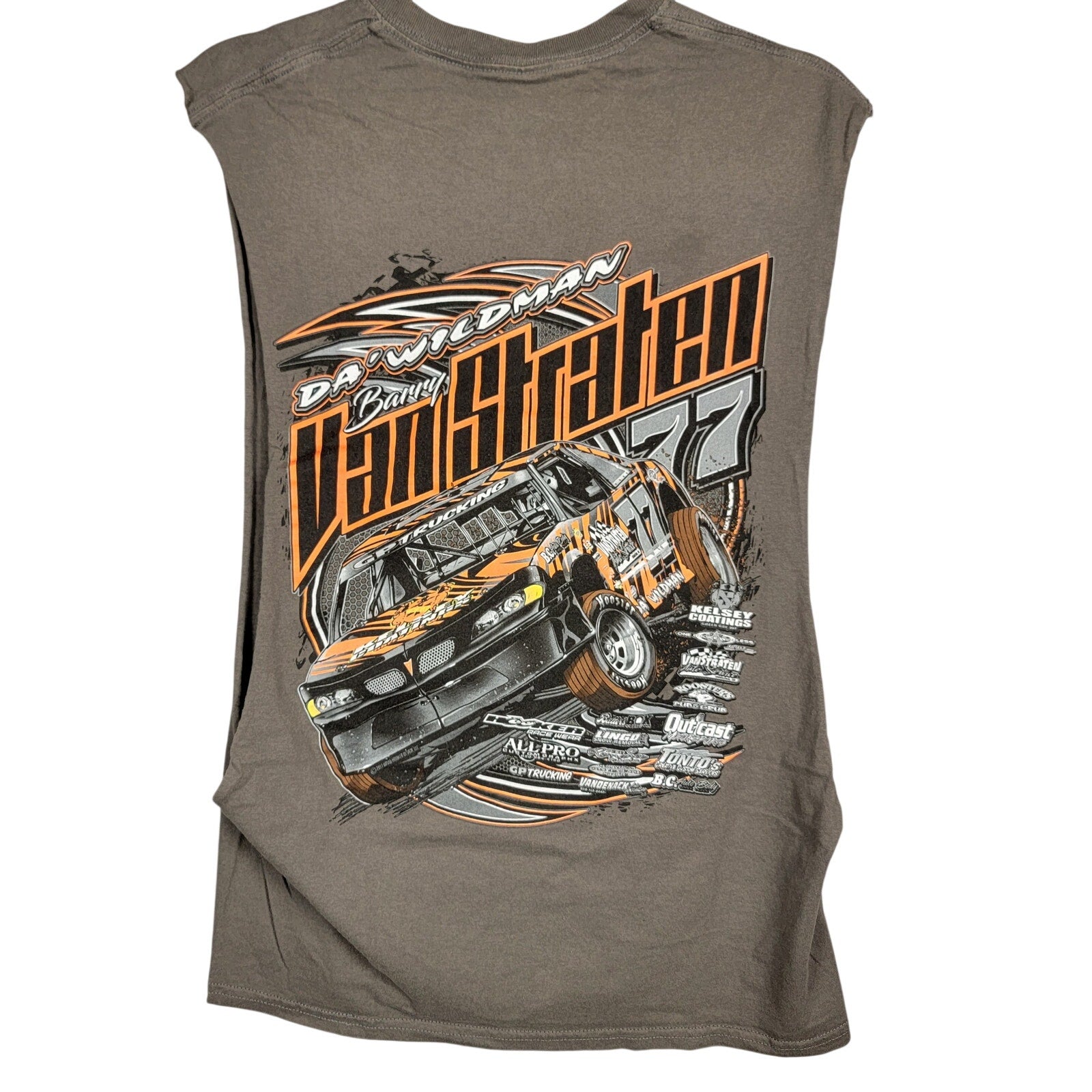 Gildan Barry Van Straten 77 Dirt Track Racing Shirt Medium Cutoff Muscle Tank1