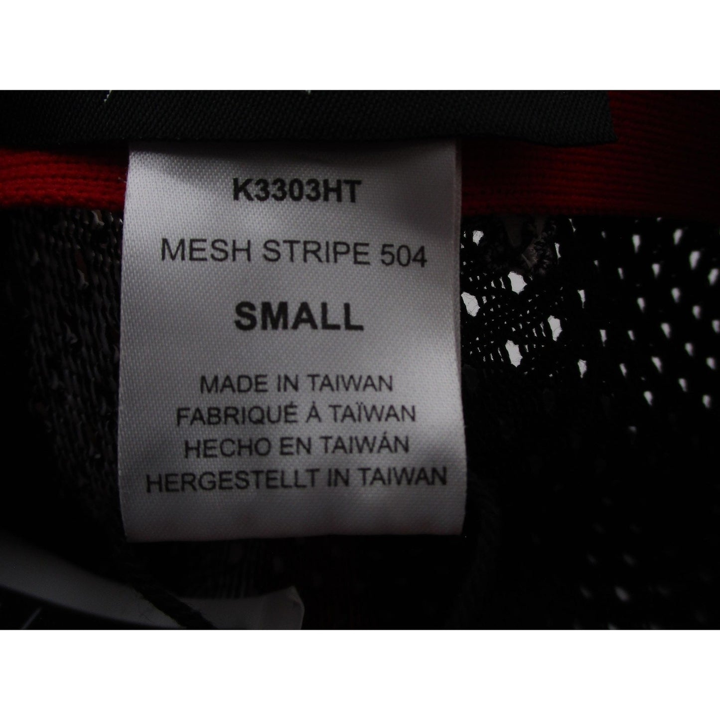 Kangol Hat Cap Flat Fitted Mens Small Mesh Stripe 504 Black Red Summer Nwt