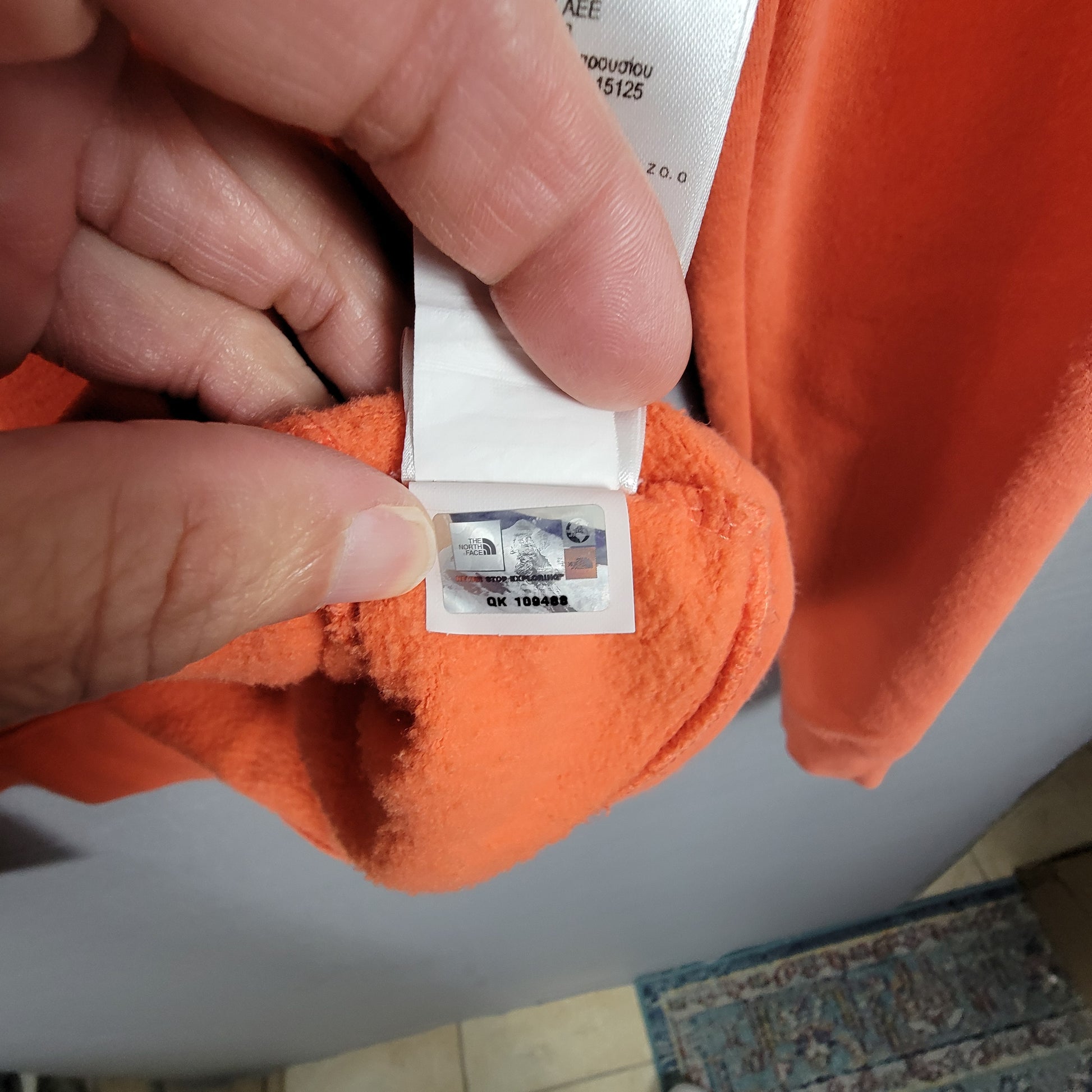 The North Face Half Dome Pullover Hoodie Women's Small Orange Preowned 3154