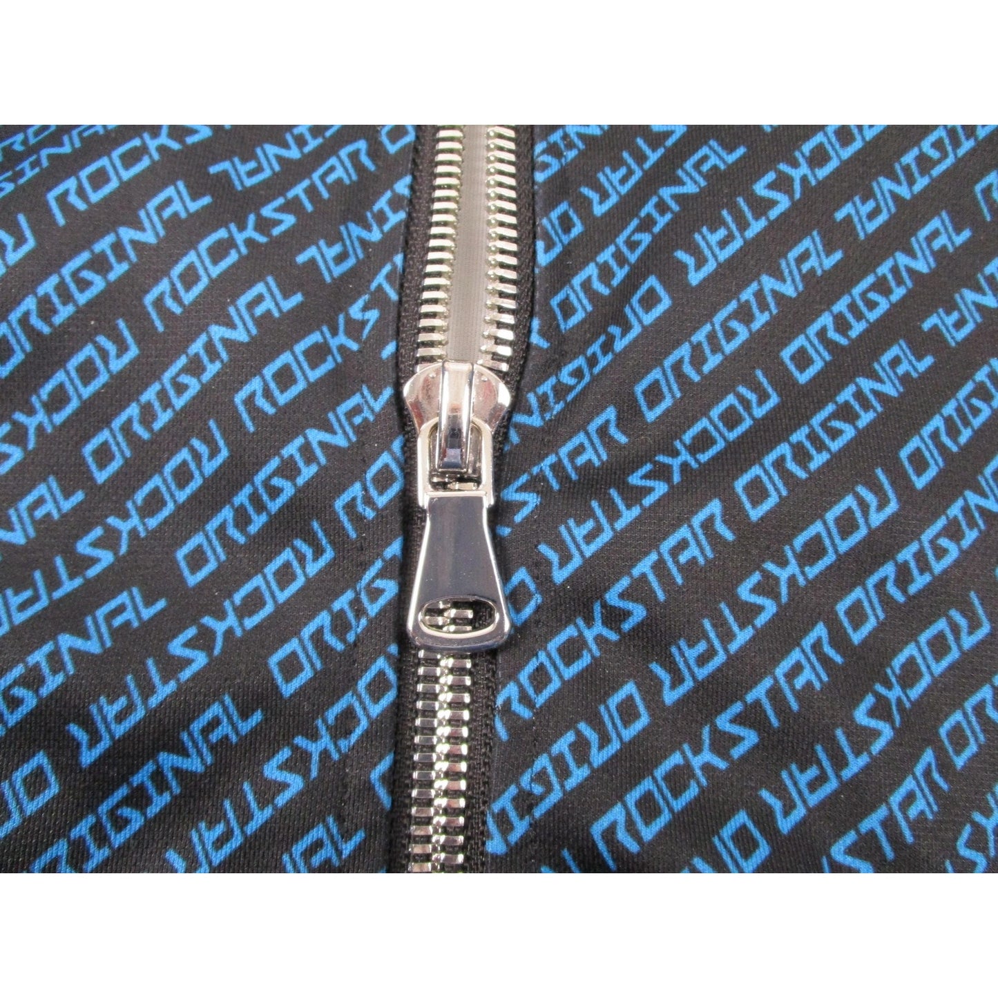 Rockstar Original Tracksuit Set Mens Large Black Blue Logo Track Sweatsuit Zip