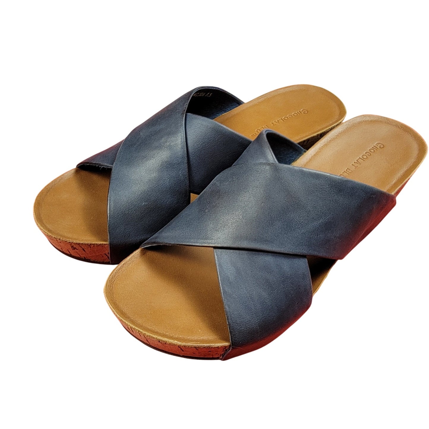 Chocolat Blu Wedge new in the box. Navy Size 7.5.0