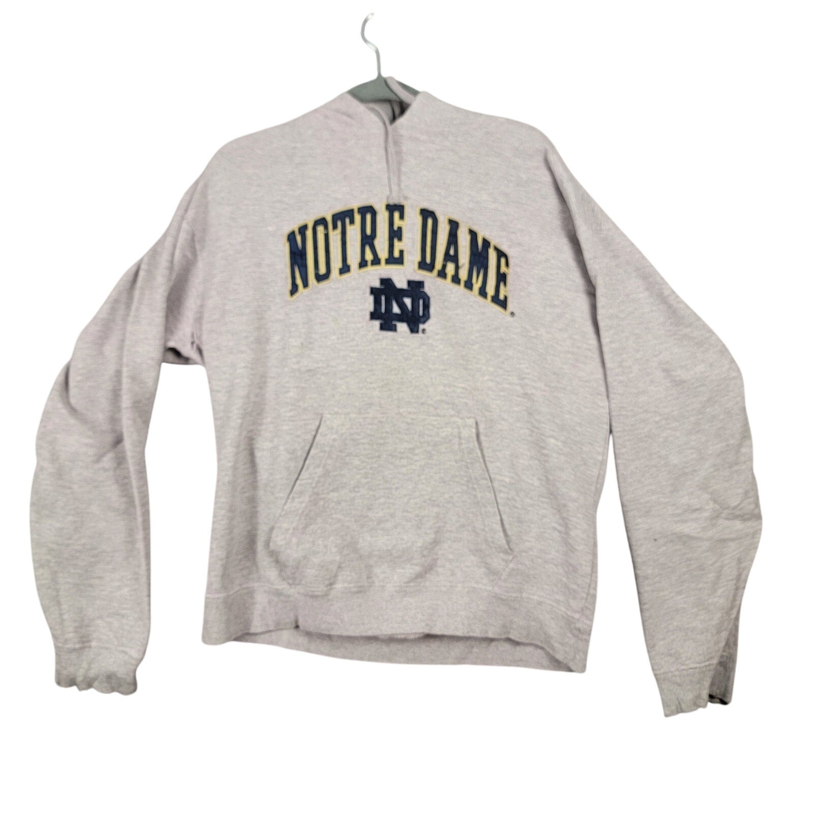 Vintage Notre Dame Fighting Irish Genuine Stuff Hoodie Mens Large Gray 2000s 0250