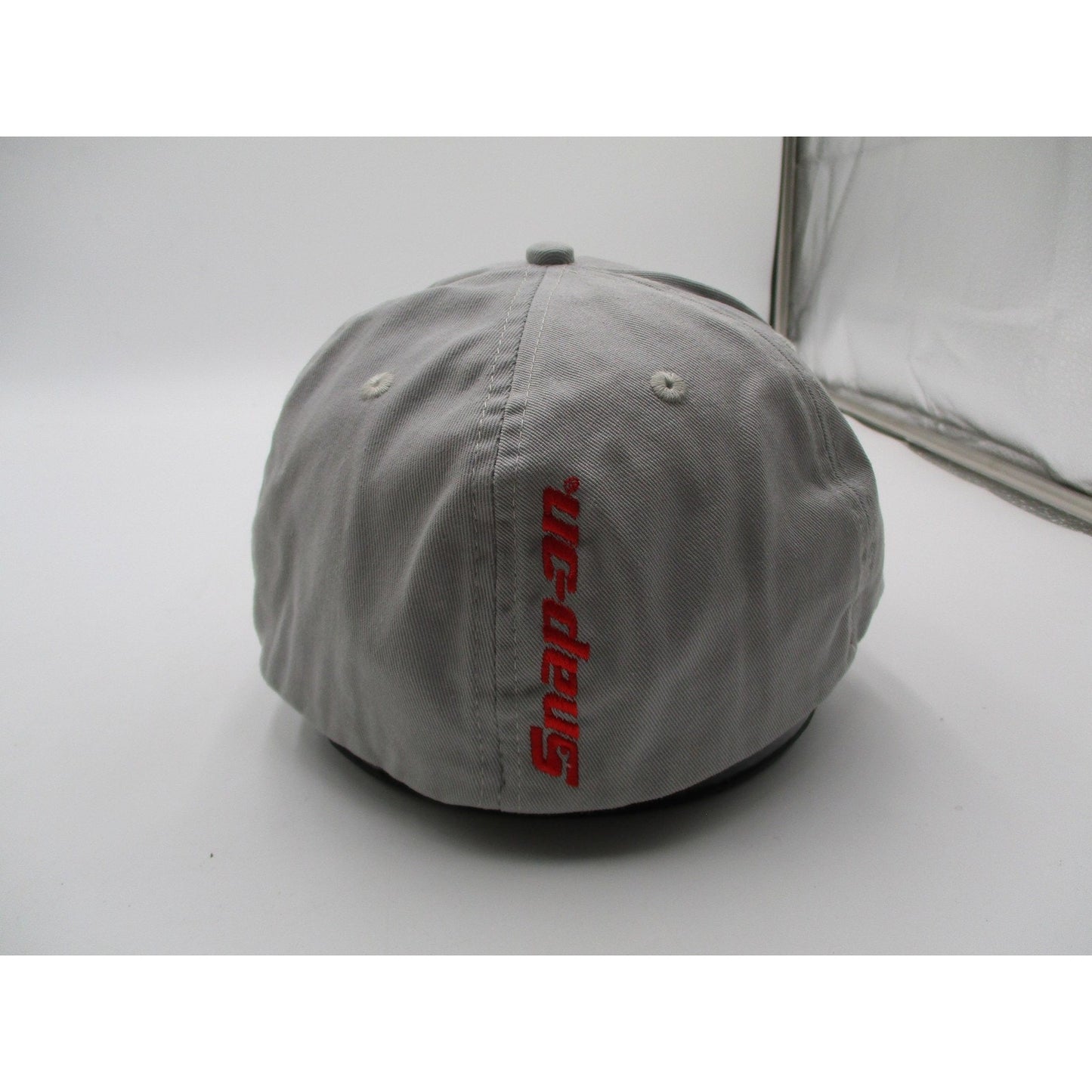 Snap On Hat Cap Fitted Mens Xl Gray Black Red Embroidered Logo Baseball Twill