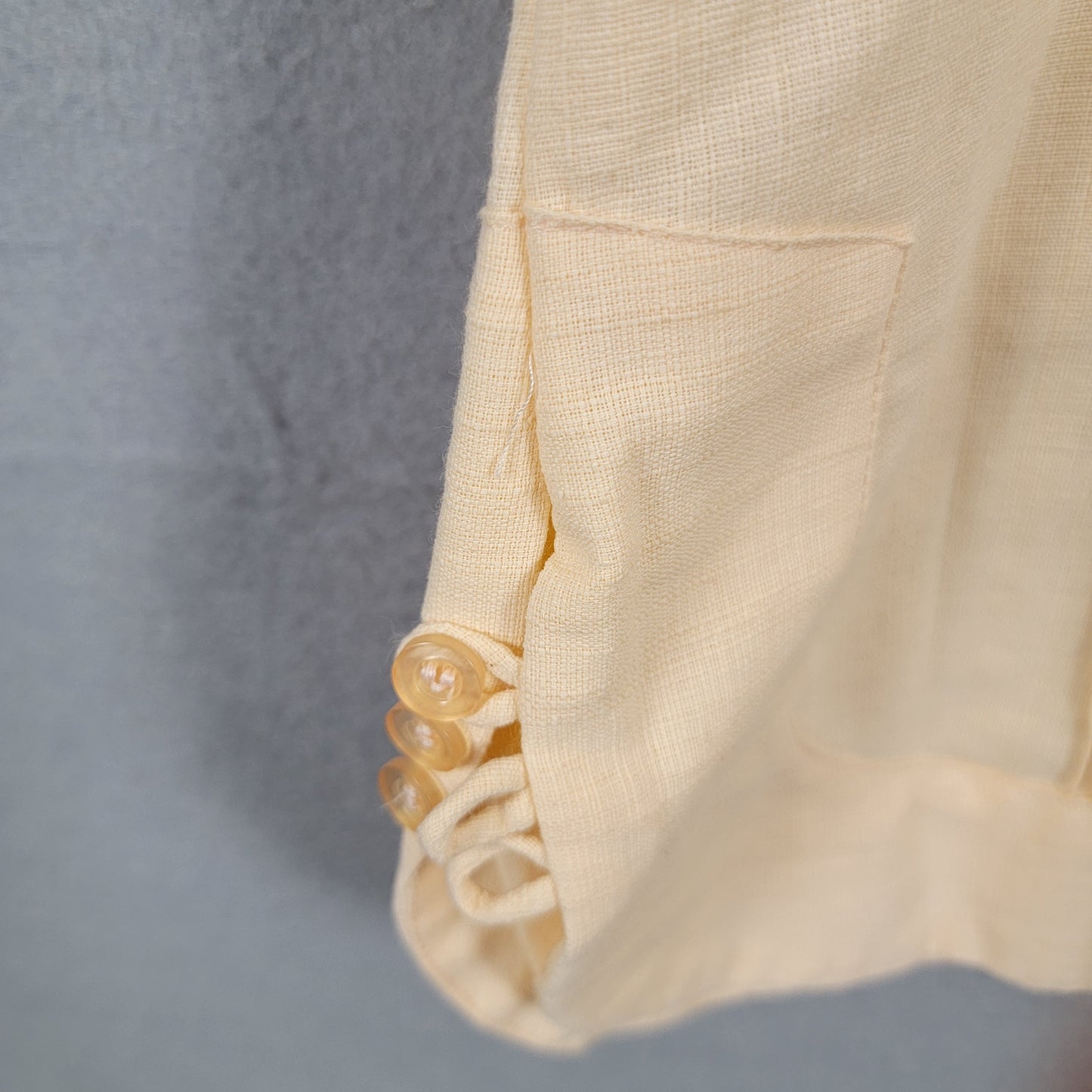 William's Guayaberas Finas Linen Shirt Cream Mens Size 44 Preowned Oaxaca5