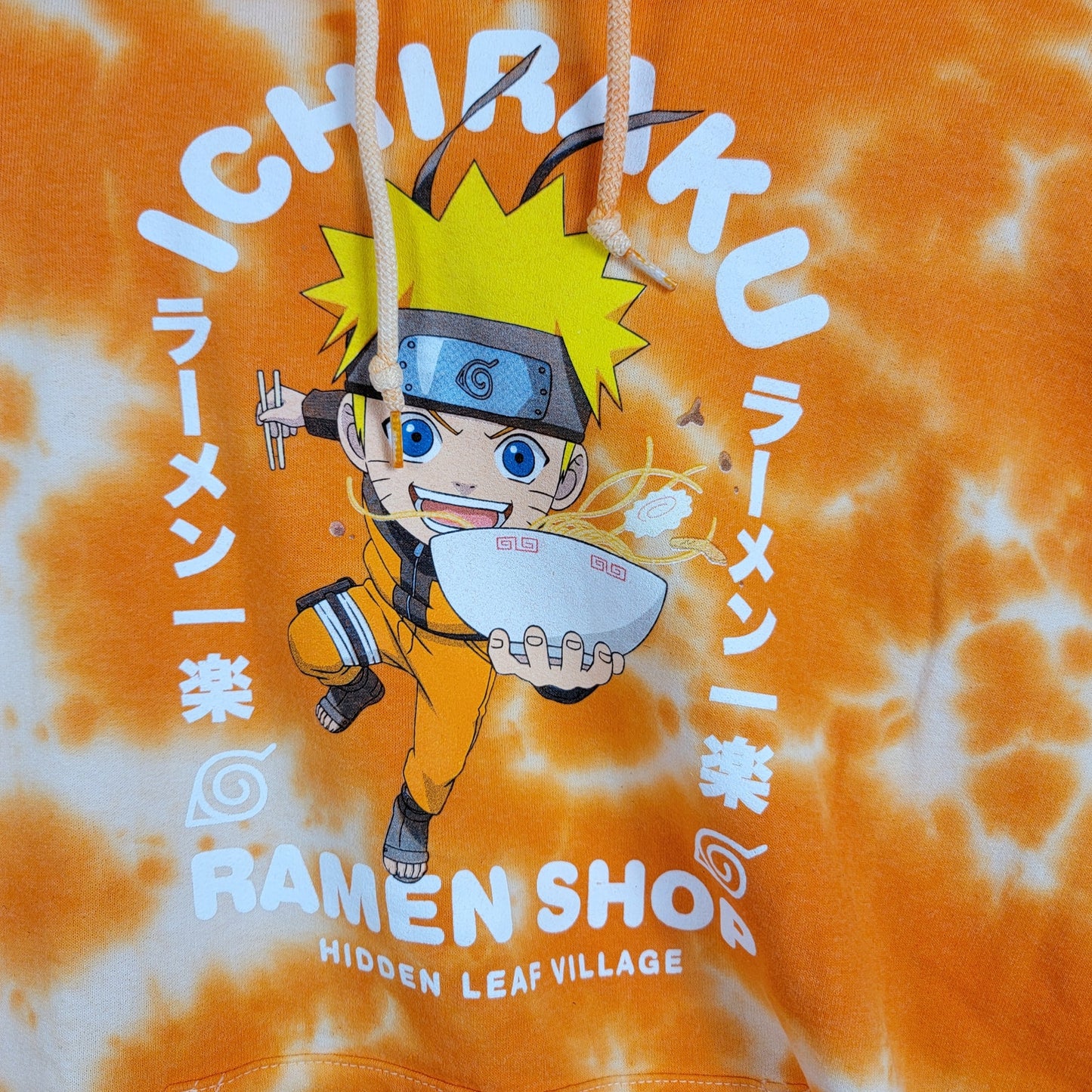 Naruto Shippuden Ichiraku Ramen Shop Tie-Dye Hoodie | Size S | Orange | Viz Media