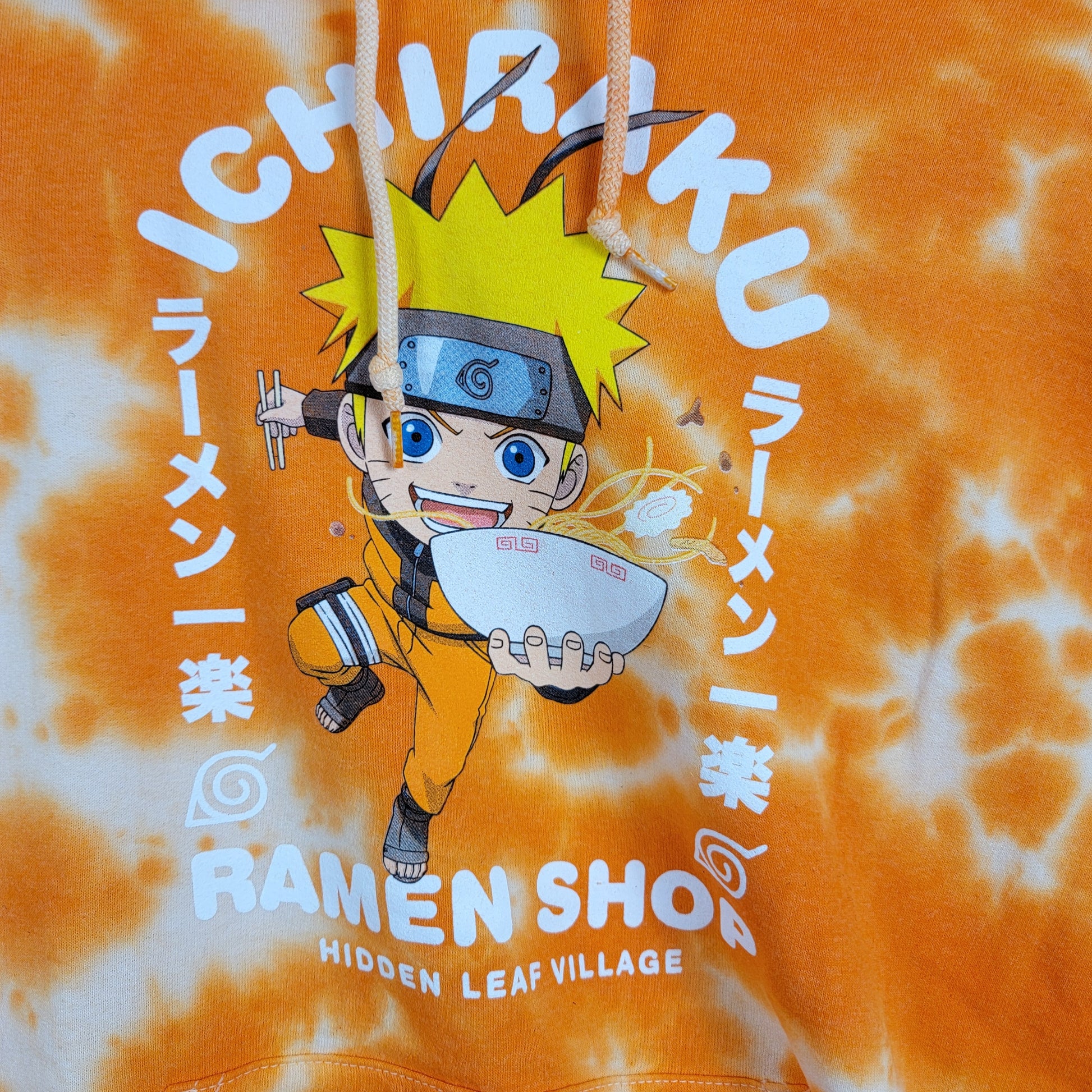 Naruto Shippuden Ichiraku Ramen Shop Tie-Dye Hoodie Size S Orange Viz Media2