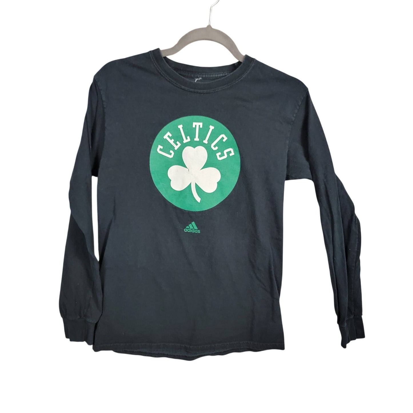 adidas Boston Celtics Long Sleeve Shirt Mens Small Navy Blue NBA Tee0