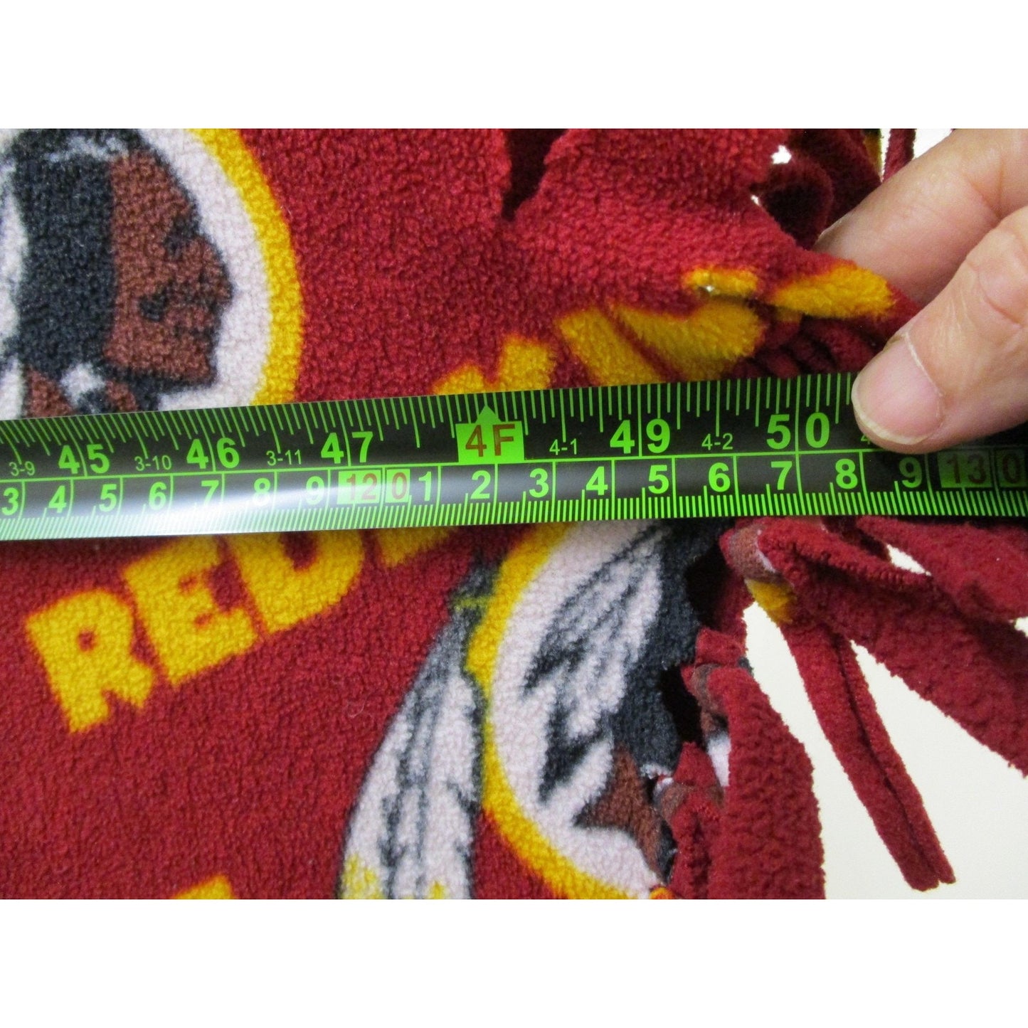 Washington Skins Blanket One Size Red Nfl Football Fleece Fringe Throw