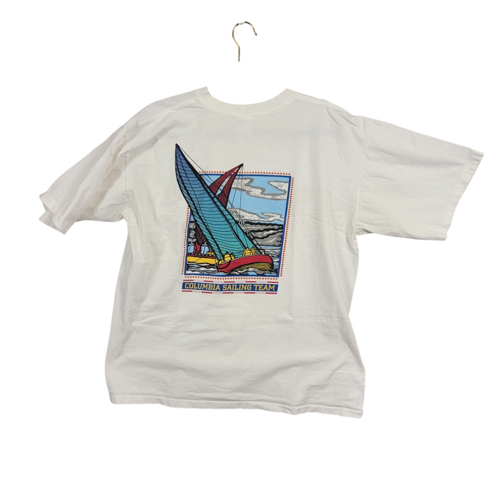 Vintage Columbia Sailing Team T Shirt XL Made USA Single Stitch Tee1