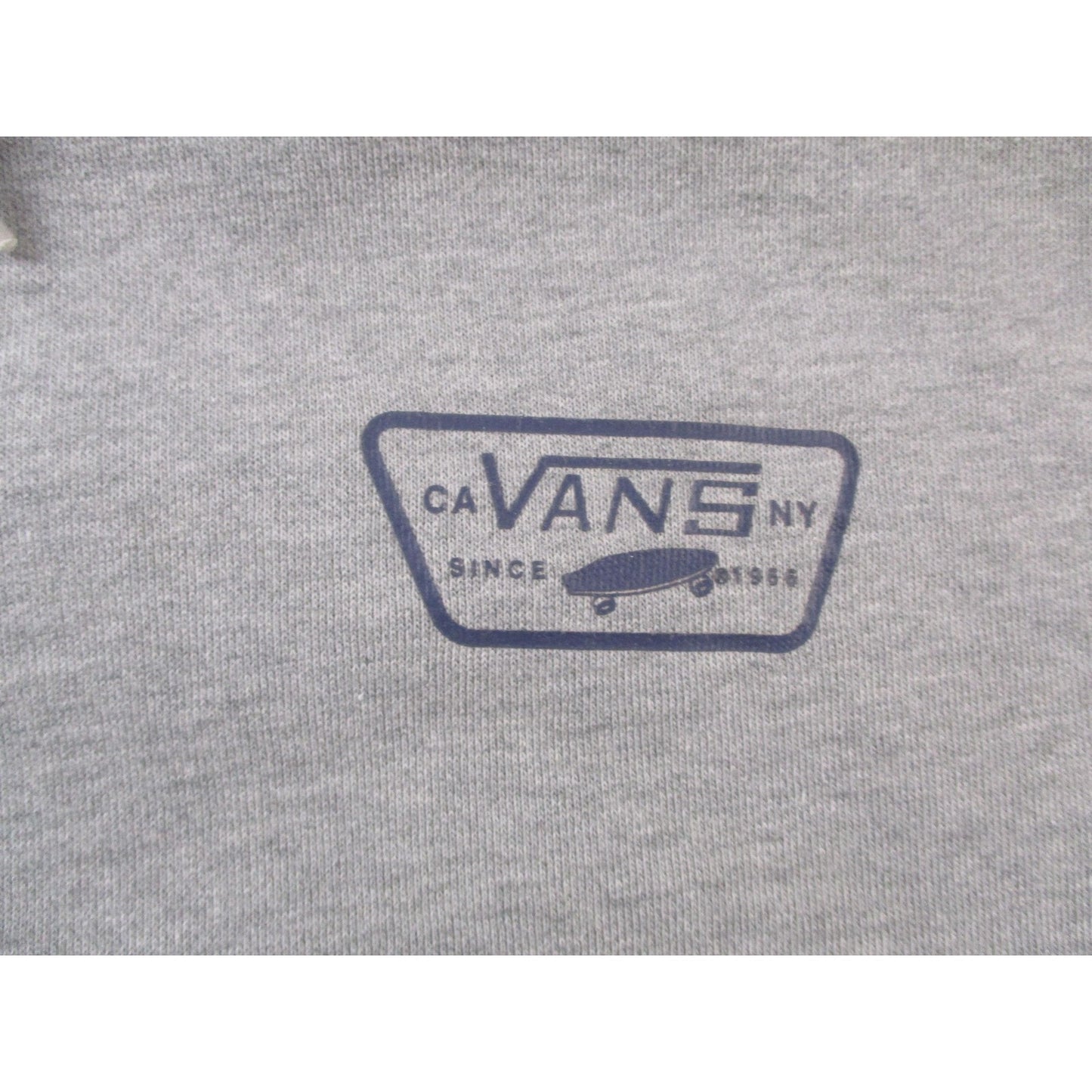 Vans Hoodie Mens Large Gray Pullover Fleece Sweatshirt CA NY Since 1966 Logo Pre-Owned