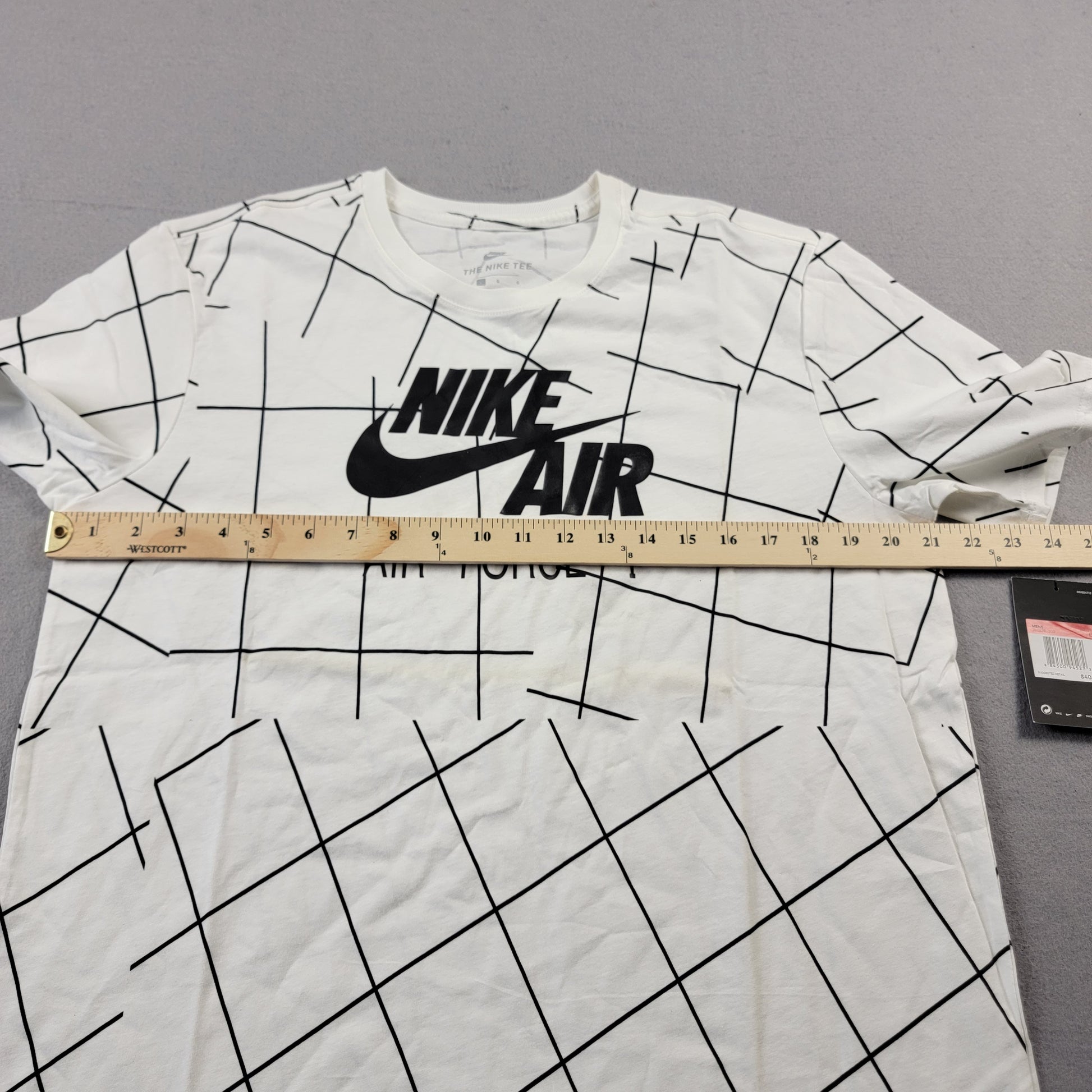 Nike Air Force 1 All-Over Print Graphic Tee Shirt Men's L White NWT 911926-1005