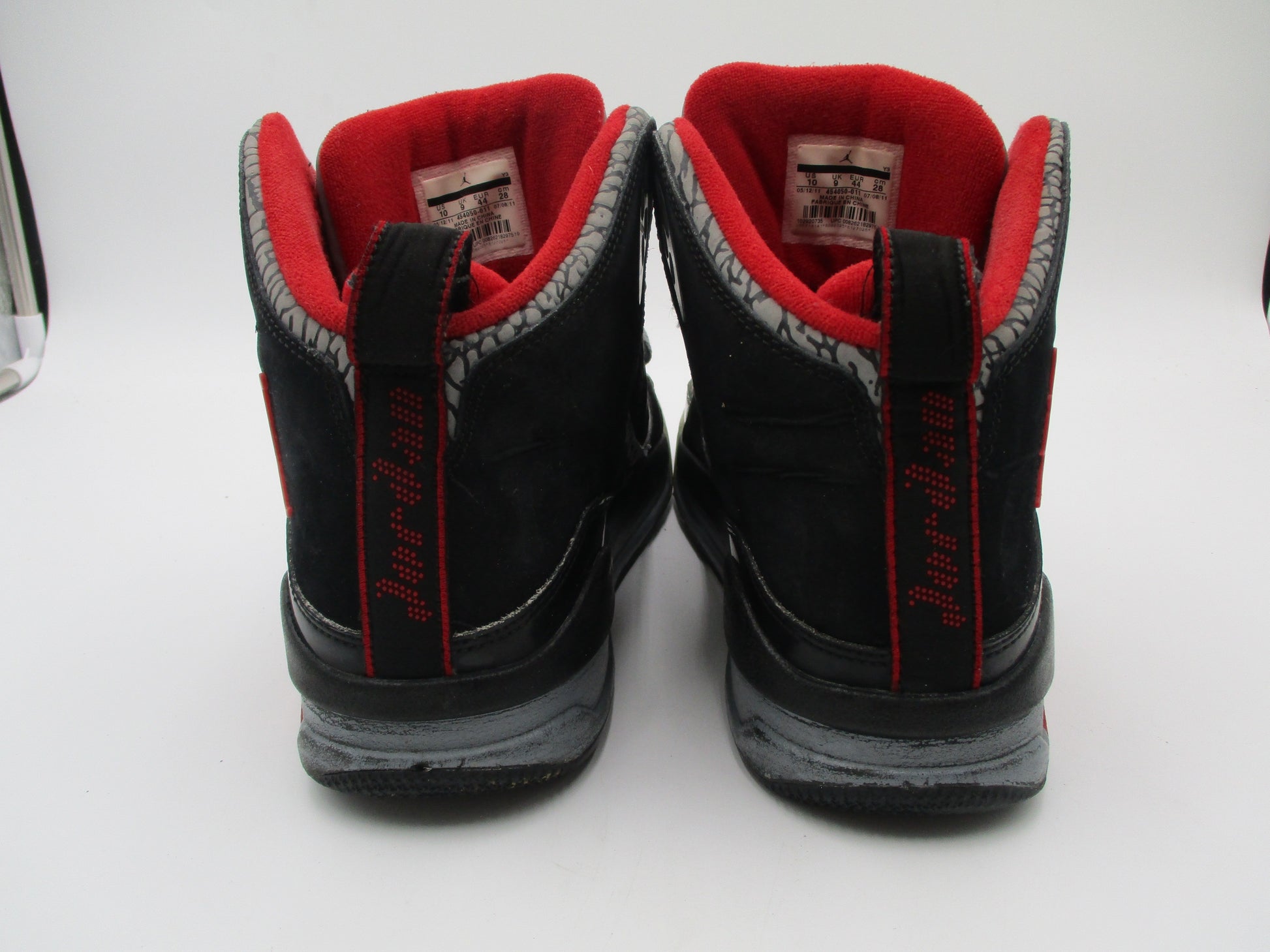 Jordan SC-2 Flight Bred Black Varsity Red Cement 454050-011 Mens 10 Used 1I66
