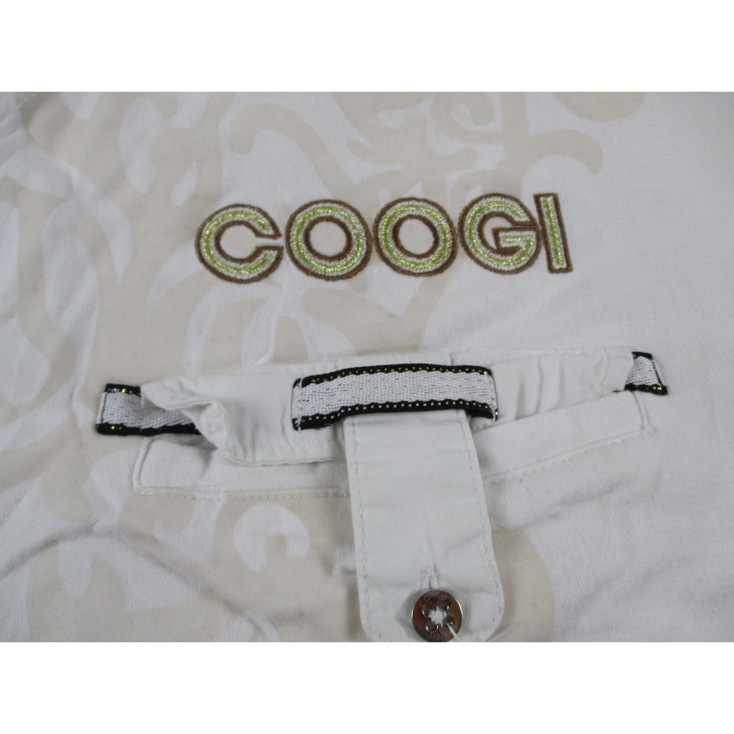Coogi Shirt Cargo Shorts Mens 42 White Nautical Anchor Crest Graphic Set 1675